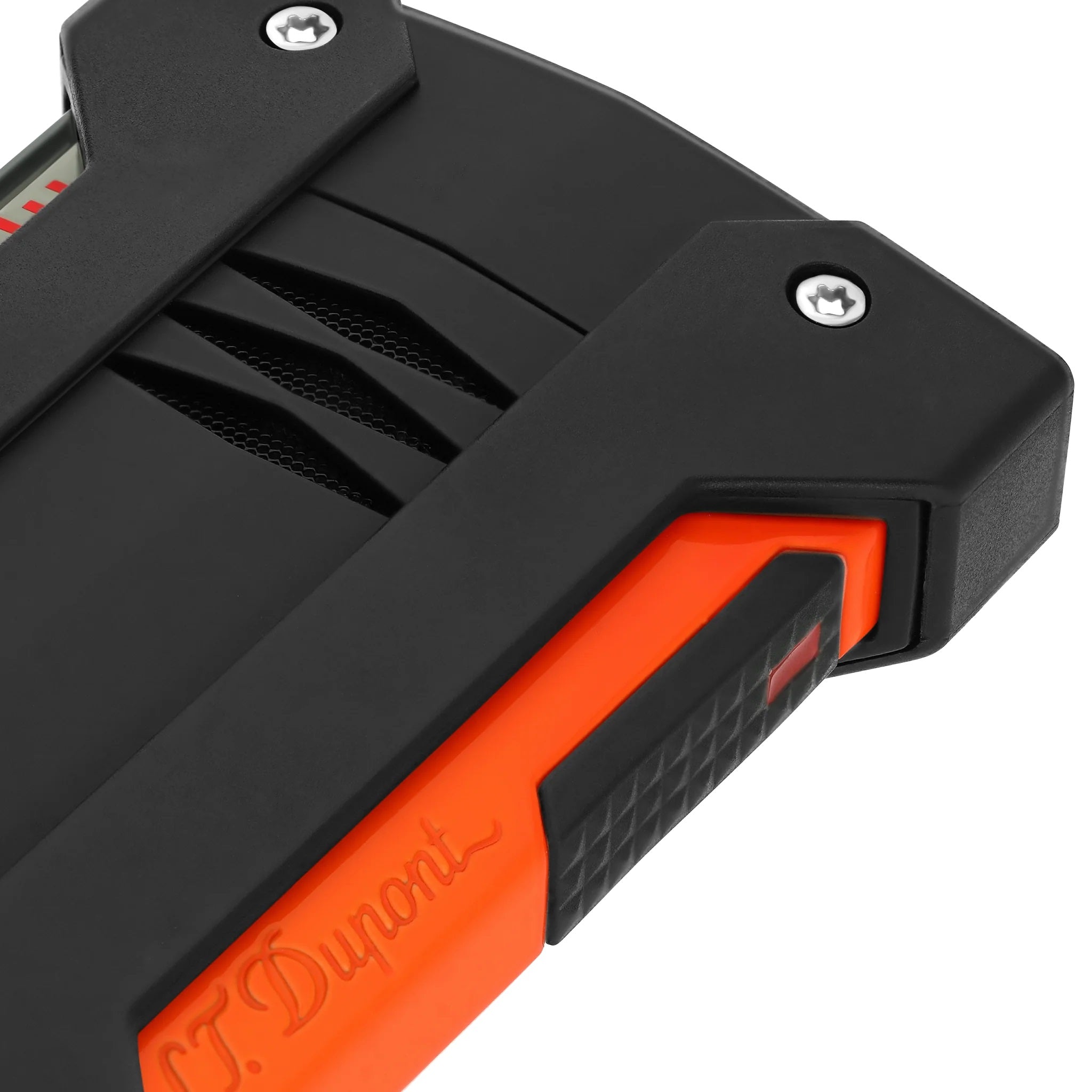 S.T. Dupont Fluo Black & Orange Defi Xtreme Torch Lighter - Premium Windproof Butane Lighter for Cigars, Candles & Outdoor Use