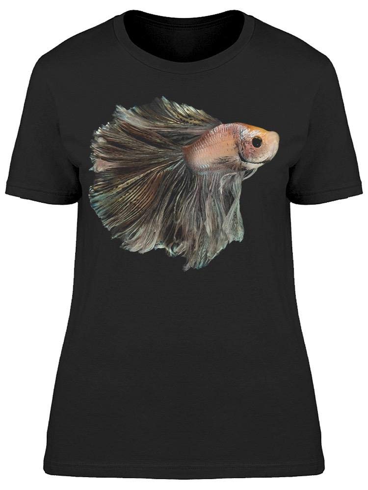 Smartprints Rose Body Dark Tail Betta Tee for Women - Stylish Floral Print T-Shirt for Casual Wear, Date Nights & Summer Outfits