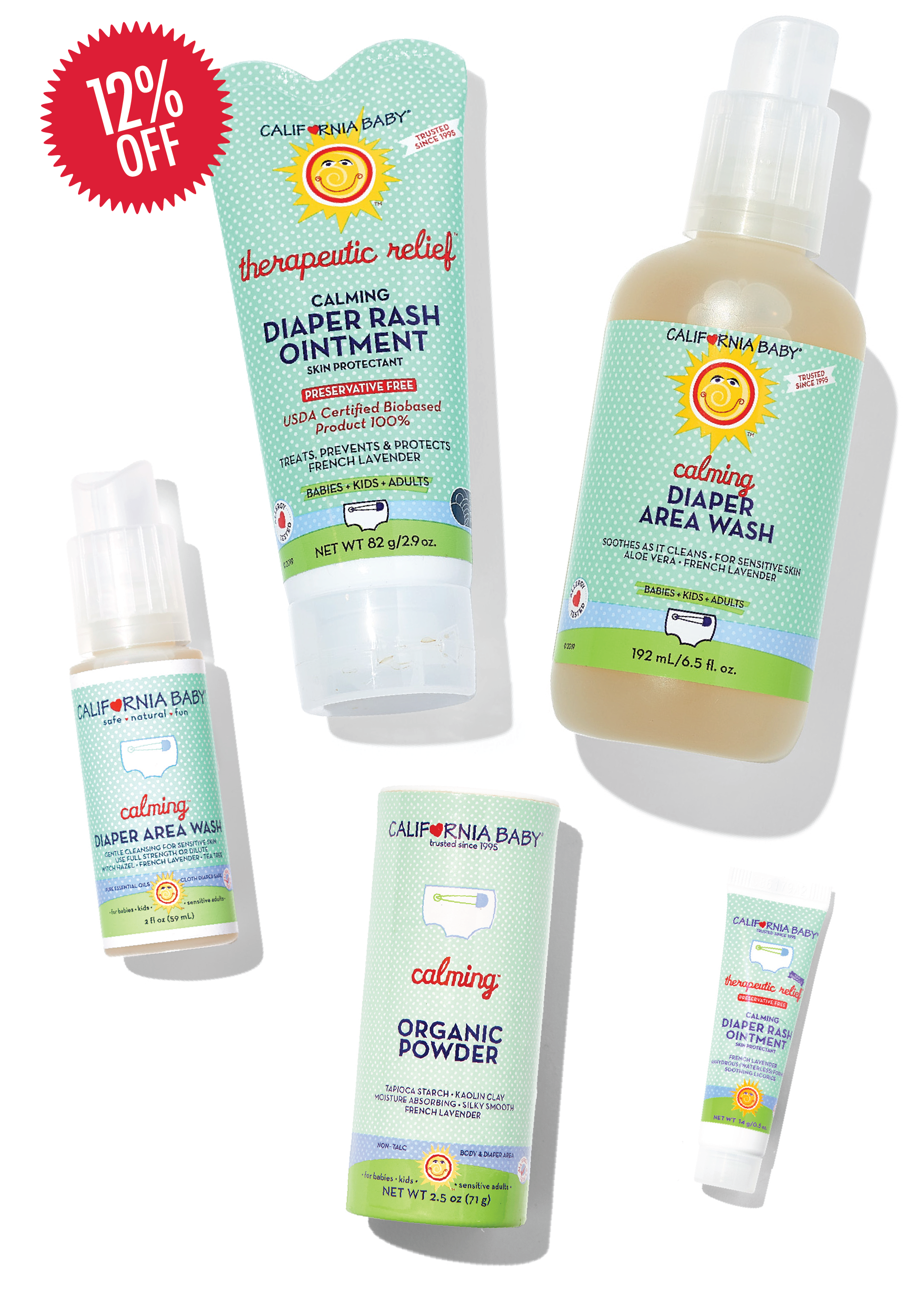 Calming™ 3-Step Diaper Care System for Babies - Gentle Rash Prevention & Skin Protection for Newborns & Infants | Perfect for Daily Diaper Changes & Overnight Use