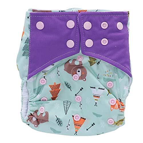 Organic Baby Cloth Diapers - Leak Proof, Breathable & Soft Knitted Flat Printed Fabric Reusable Diapers for Infants 6 Months to 3 Years (Bear Fox Design) - Perfect for Daycare, Travel & Eco-Friendly Parenting
