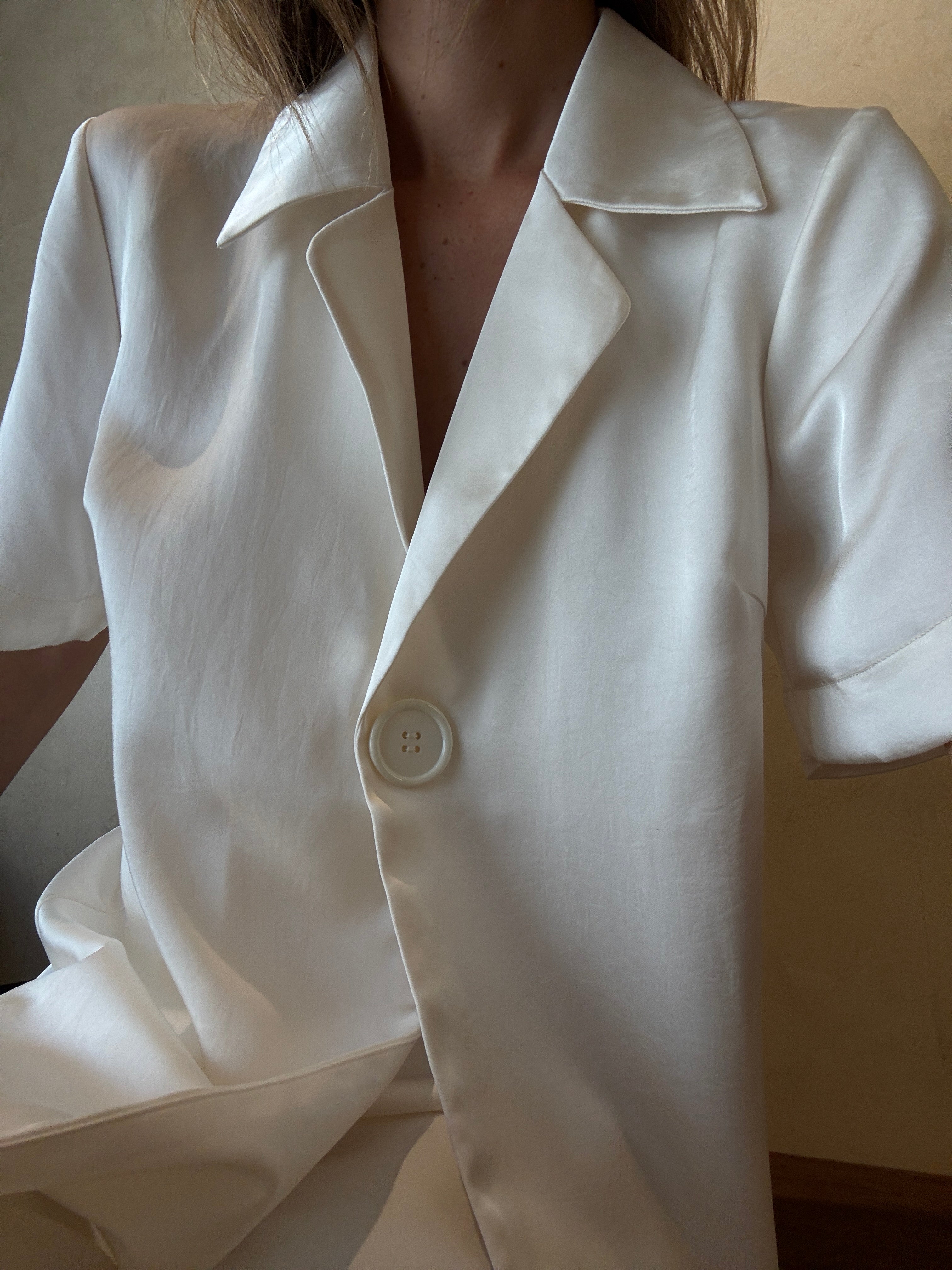 Imogen Button Shirt for Women - Soft Cream Cotton Blouse with Long Sleeves & Classic Collar - Perfect for Office Wear, Casual Outfits & Special Occasions