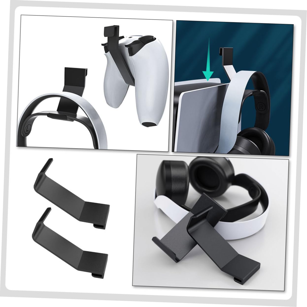 Mikikit 10-Pack Gaming Headphone Stand Holder - Adjustable Headset Hanger Hook for Desk, Table, PC Setup - Perfect for Gaming Stations, Home Office & Streamer Setups