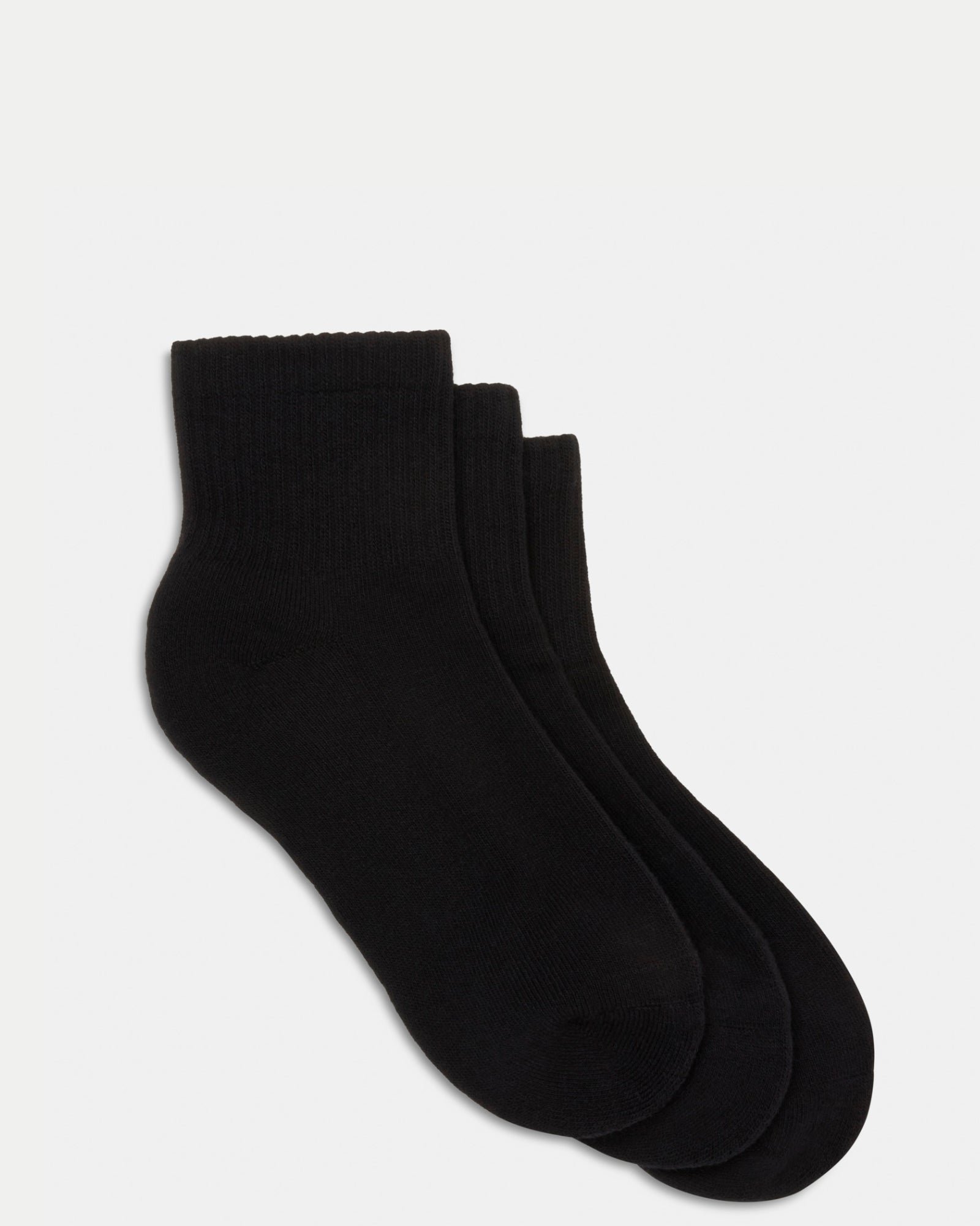 Sports Quarter Crew Socks 3-Pack - Black | Moisture-Wicking & Breathable for Running, Gym, and Everyday Comfort