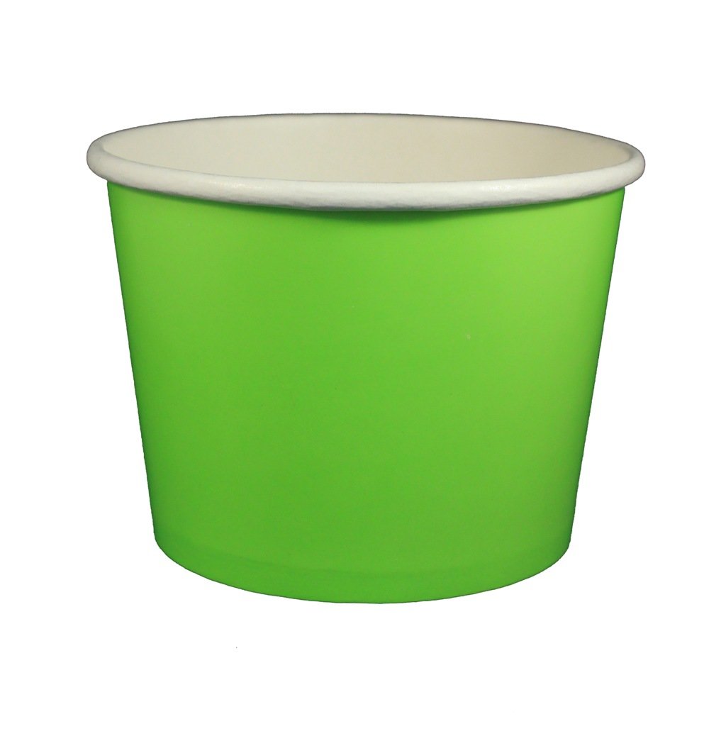 32 oz Yogurt Paper Cups - 600 Count Bulk Pack (Solid Lime Green) | Disposable Eco-Friendly Food Containers for Smoothies, Ice Cream & Desserts | Perfect for Cafes, Restaurants & Catering Events