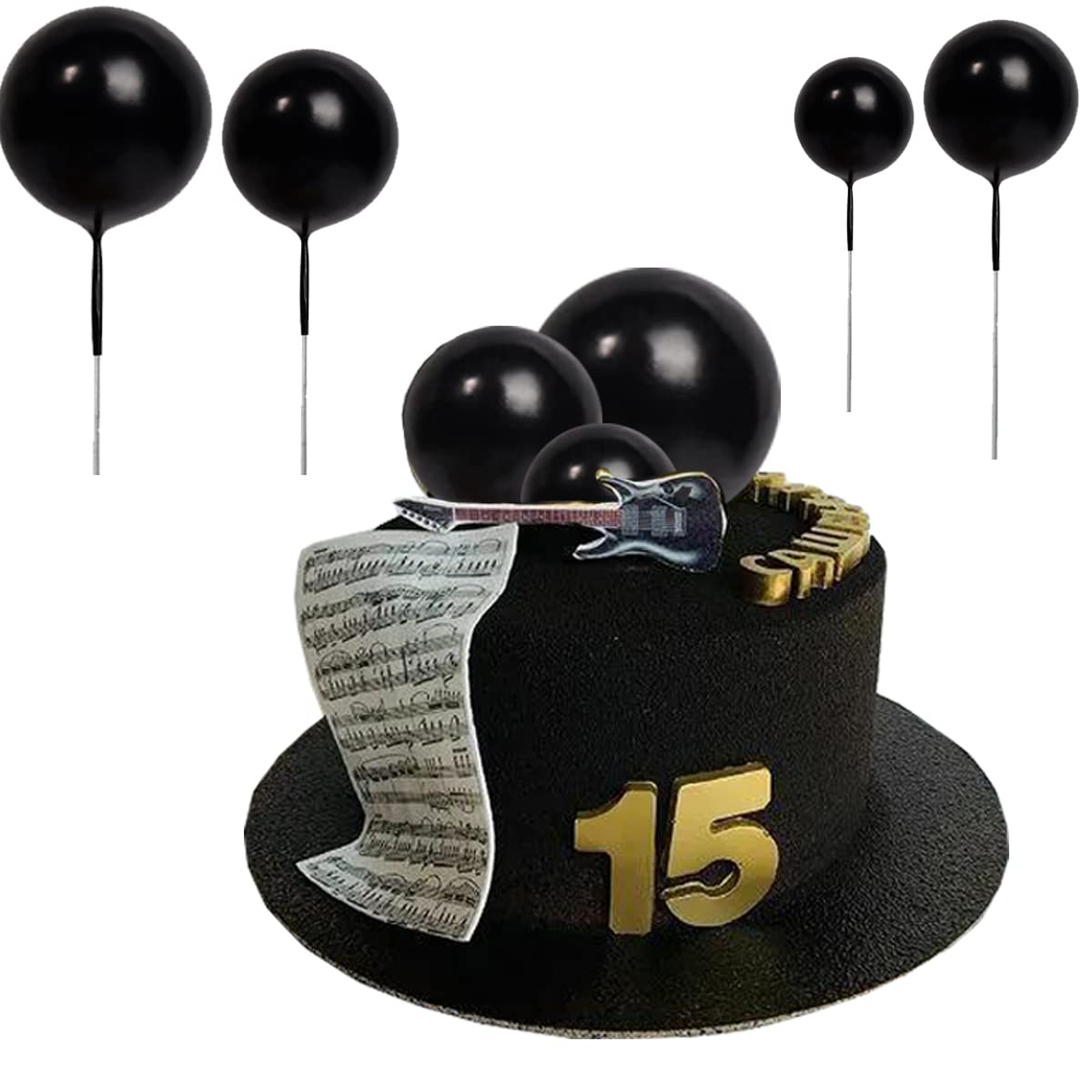 25 Pcs Pearl Foam Ball Cake Toppers - Ball Shaped Cake Insert Toppers for DIY Cupcake Decorations - Perfect for Birthday Parties, Christmas, Wedding, Anniversary & Baby Shower Cakes