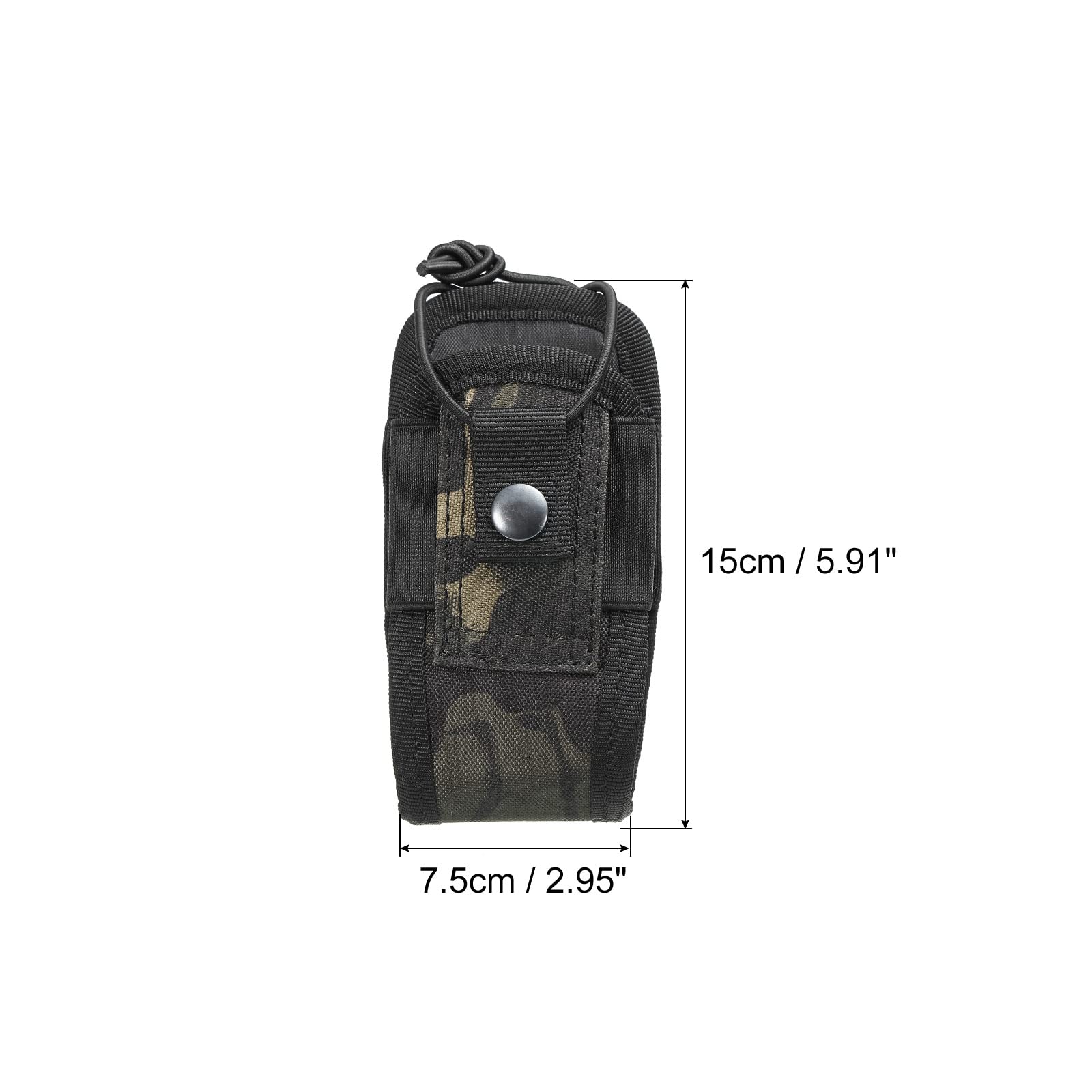 Walkie Talkie Radio Holder Case - Adjustable Nylon Carry Bag with Black Camouflage Design for Two-Way Radios | Protective Storage for Outdoor, Hiking, Camping & Emergency Communication