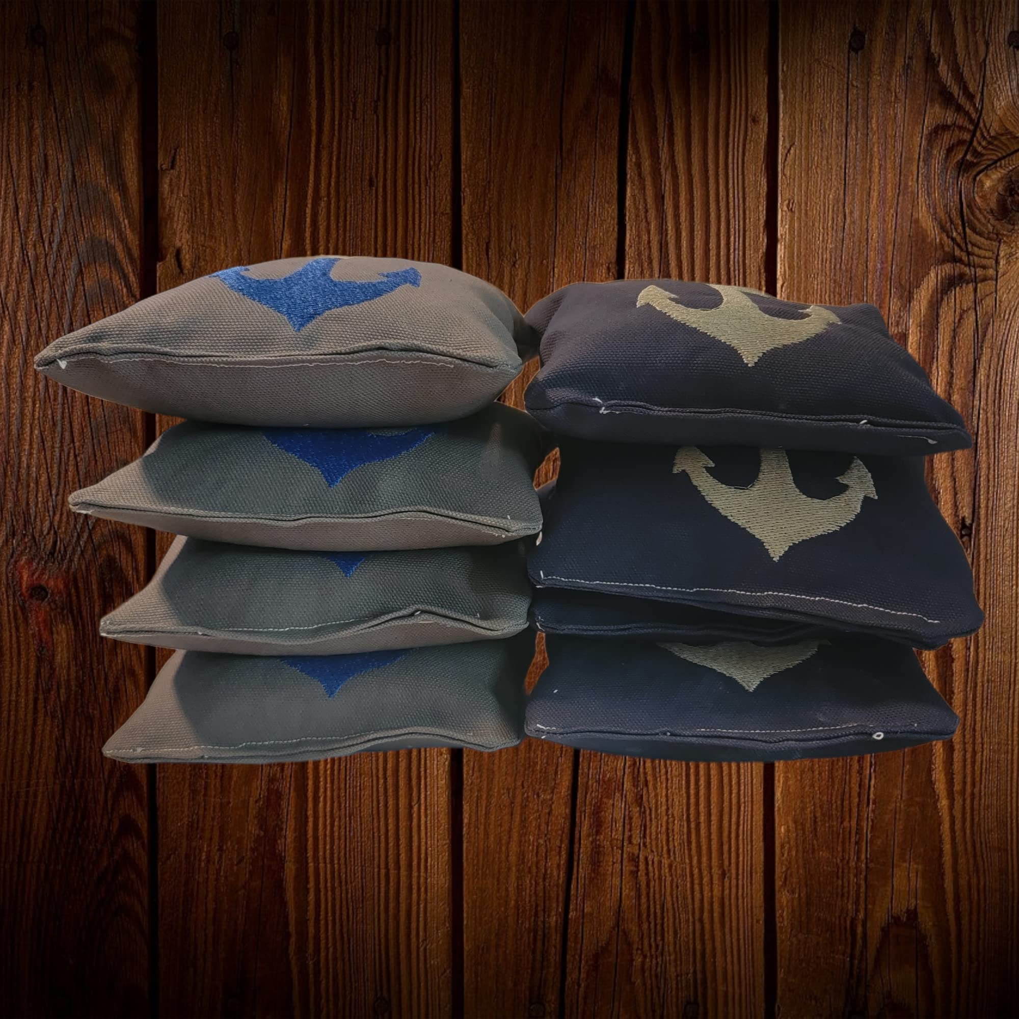 Premium Anchor Cornhole Bags Set of 8 - Regulation Weight & Size for Backyard Games, Tailgating, and Outdoor Parties - Free Shipping Included