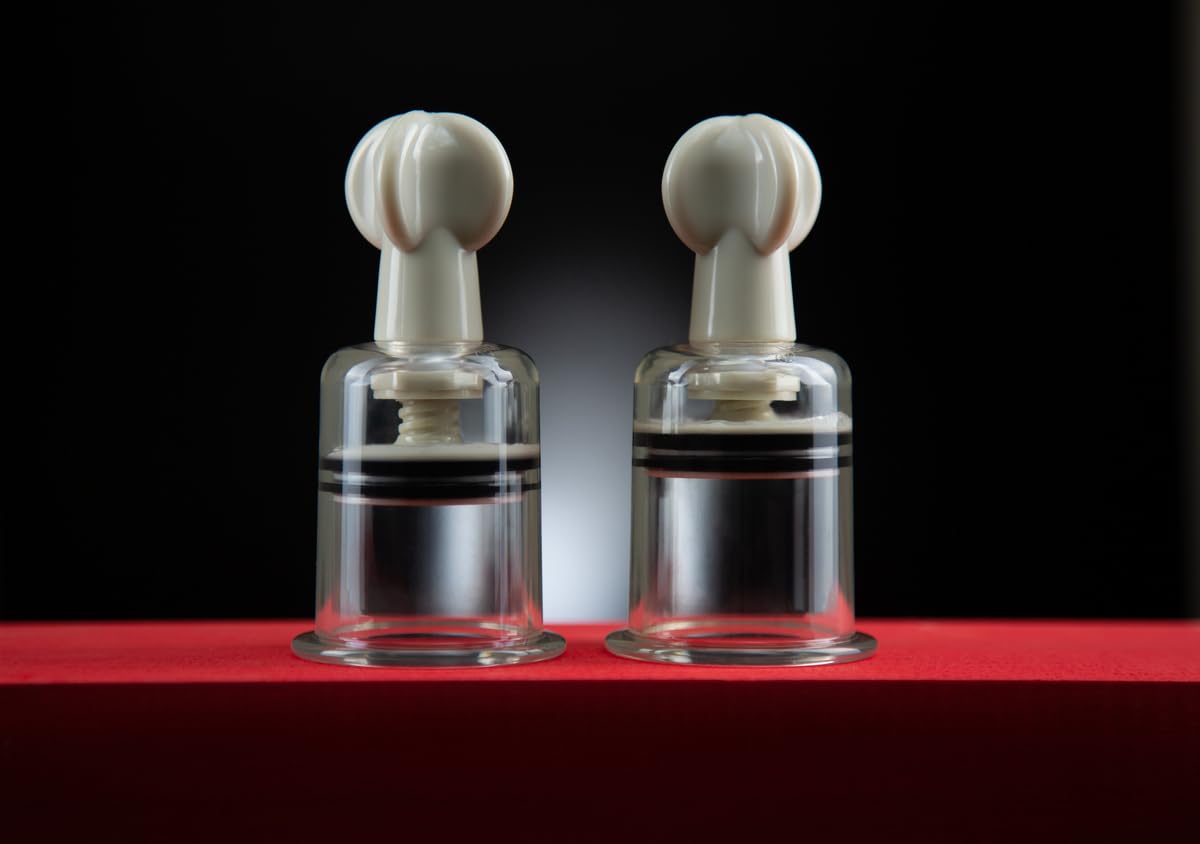 Blush Novelties Temptasia Adjustable Nipple Suckers Set of 2 - Fragrance Free Adult Toys for Women & Couples - Easy to Use & Clean Breast & Vagina Stimulator - Perfect for Foreplay, Sensual Massage & Couples Play - Clear