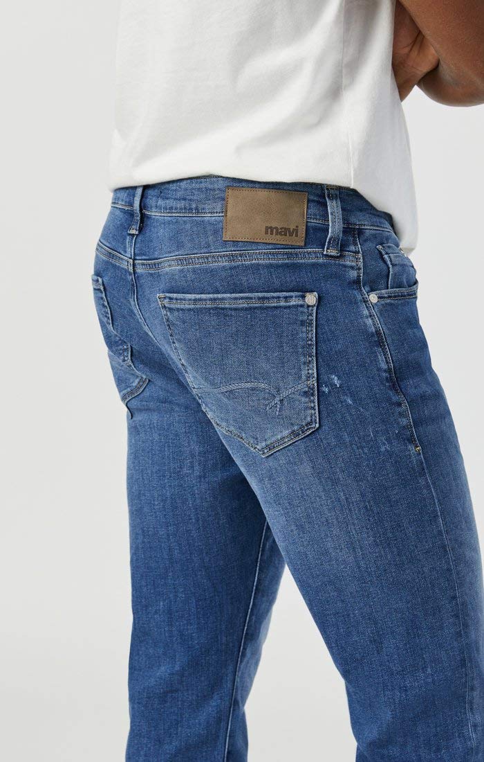 Mavi Marcus Men's Slim Straight Leg Jeans - Regular Rise Comfort Fit Denim Pants for Casual Wear & Everyday Style