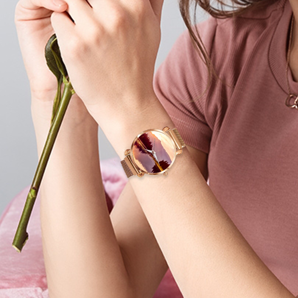 Stylish Multicolor Women's Magnetic Buckle Quartz Wristwatch - Perfect for Everyday Wear, Office & Casual Outfits