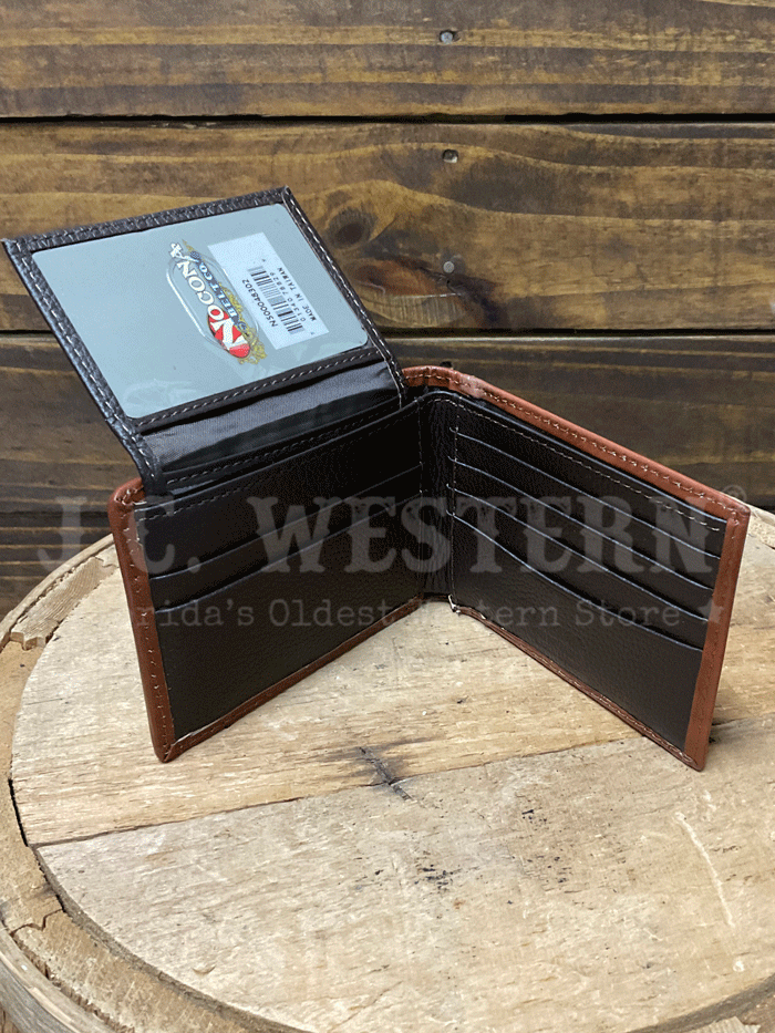 Nocona Men's Longhorn Bifold Passcase Wallet - Genuine Leather RFID Blocking Slim Wallet for Men - Perfect for Everyday Use & Travel Accessories