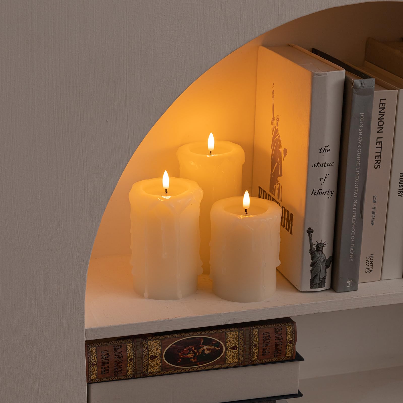 Flameless LED Candles with Remote Control - Battery Operated Flickering Flame Candles Set - Realistic Dripping Wax Electric Candles for Home Decor, Christmas, Holiday Party & Wedding Centerpieces - Perfect for Romantic Dinners, Spa Relaxation & Cozy Ambiance