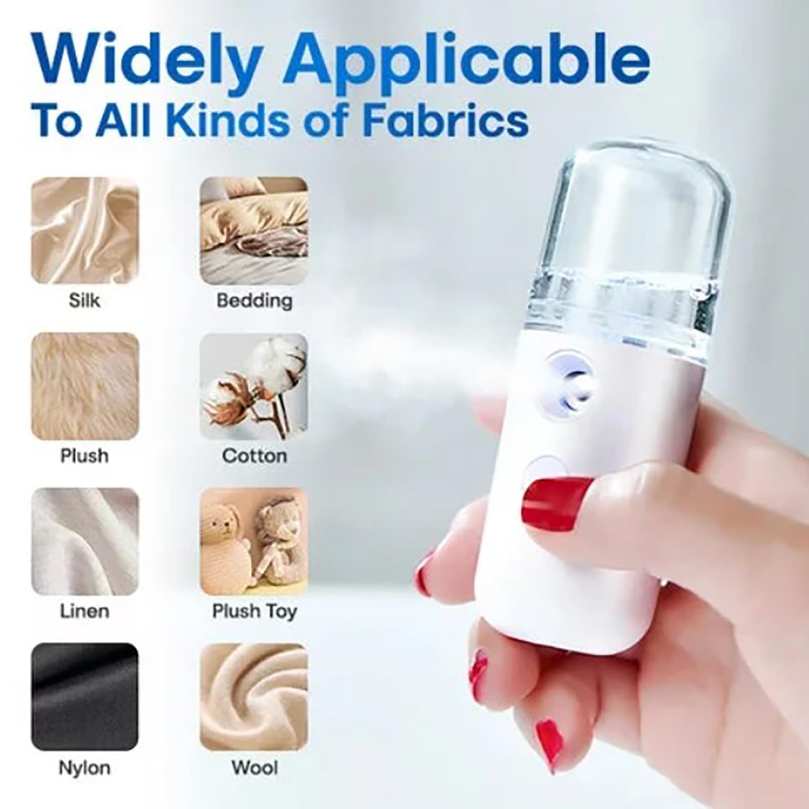 Easy Care Sunshine 15s Heat-Up Mini Travel Steamer - Portable Cordless Rechargeable Steamer for Clothes - Battery Operated Handheld Garment Steamer - Perfect for Travel, Business Trips & Home Use (Blue)