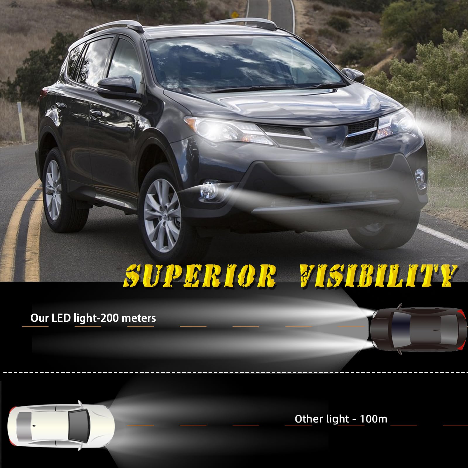 2013-2015 RAV4 LED DRL Fog Lights with Turn Signal - Daytime Running Lights for Front Bumper