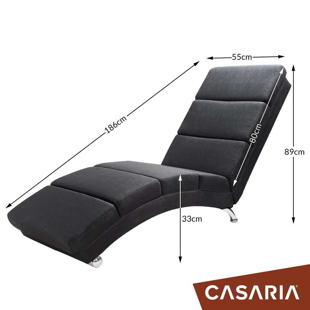 Casaria Méridienne London Chaise Lounge - Modern Relaxation Chair for Living Room, Anthracite Design - Perfect for Home Décor & Cozy Reading Nook