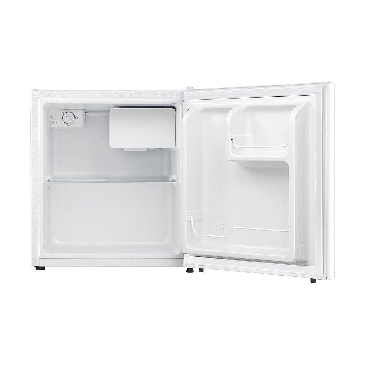 Hisense 45L Mini Bar Fridge - Compact Refrigerator for Drinks, White (HRBF46) - Perfect for Dorm, Office, Bedroom & Small Spaces