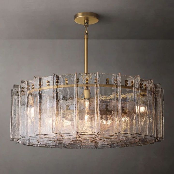 Corinna 48-Inch Round Crystal Chandelier - Modern Dining Room Lighting Fixture for Farmhouse, Bedroom & Living Room Decor