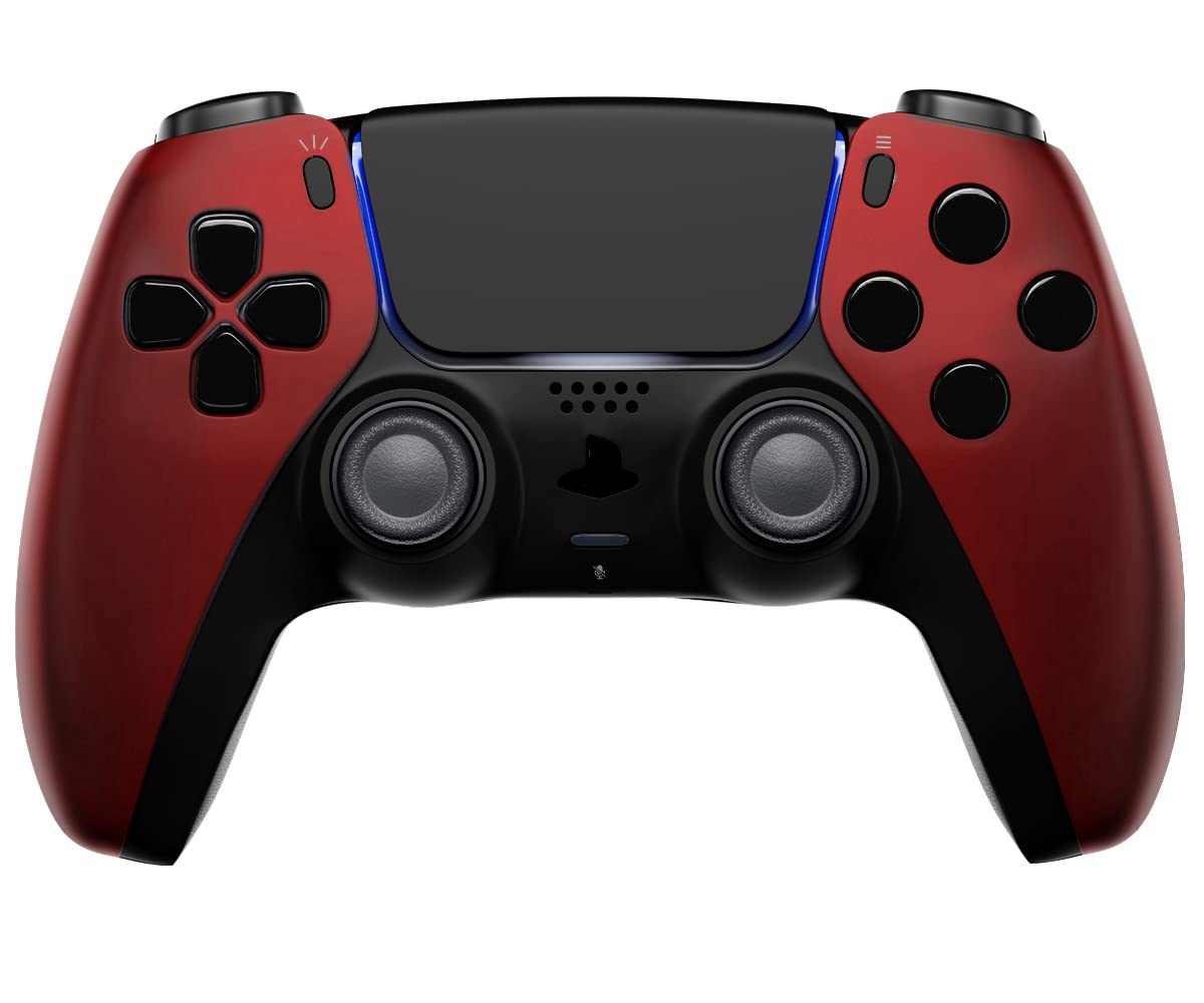 MODDEDZONE Wireless PS5 Controller with Exclusive Designs - Compatible with PlayStation 5 & PC - Premium Gaming Gift for Christmas - Expertly Crafted in USA (Soft Red) - Perfect for Competitive Gaming, Streaming & Family Game Nights
