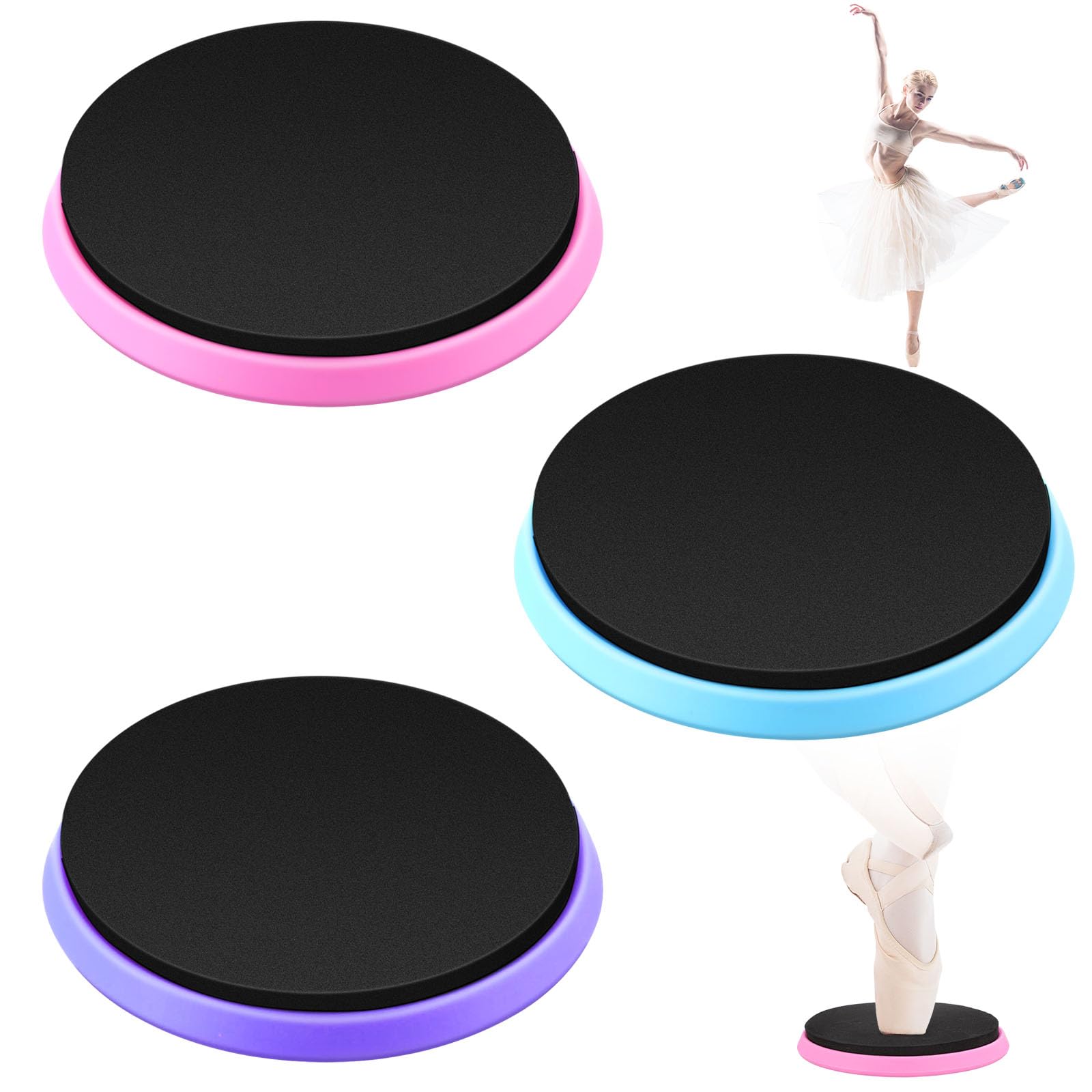 3 Pcs Spinner Boards for Dancers - Ice Skating Spinner Training Equipment for Skaters, Cheerleaders & Gymnasts - Improve Turns, Balance & Stability - Perfect for Home Practice, Studio Training & Skill Development