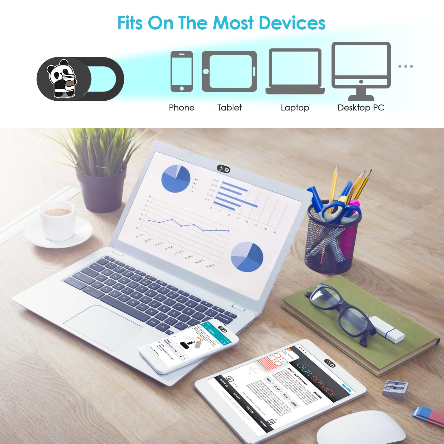 Laptop Camera Cover Slide - Privacy Webcam Cover for MacBook, iPhone, iPad, Smartphones - Secure Camera Protector for Personal Privacy & Security - Ideal for Remote Work, Online Meetings & Home Office