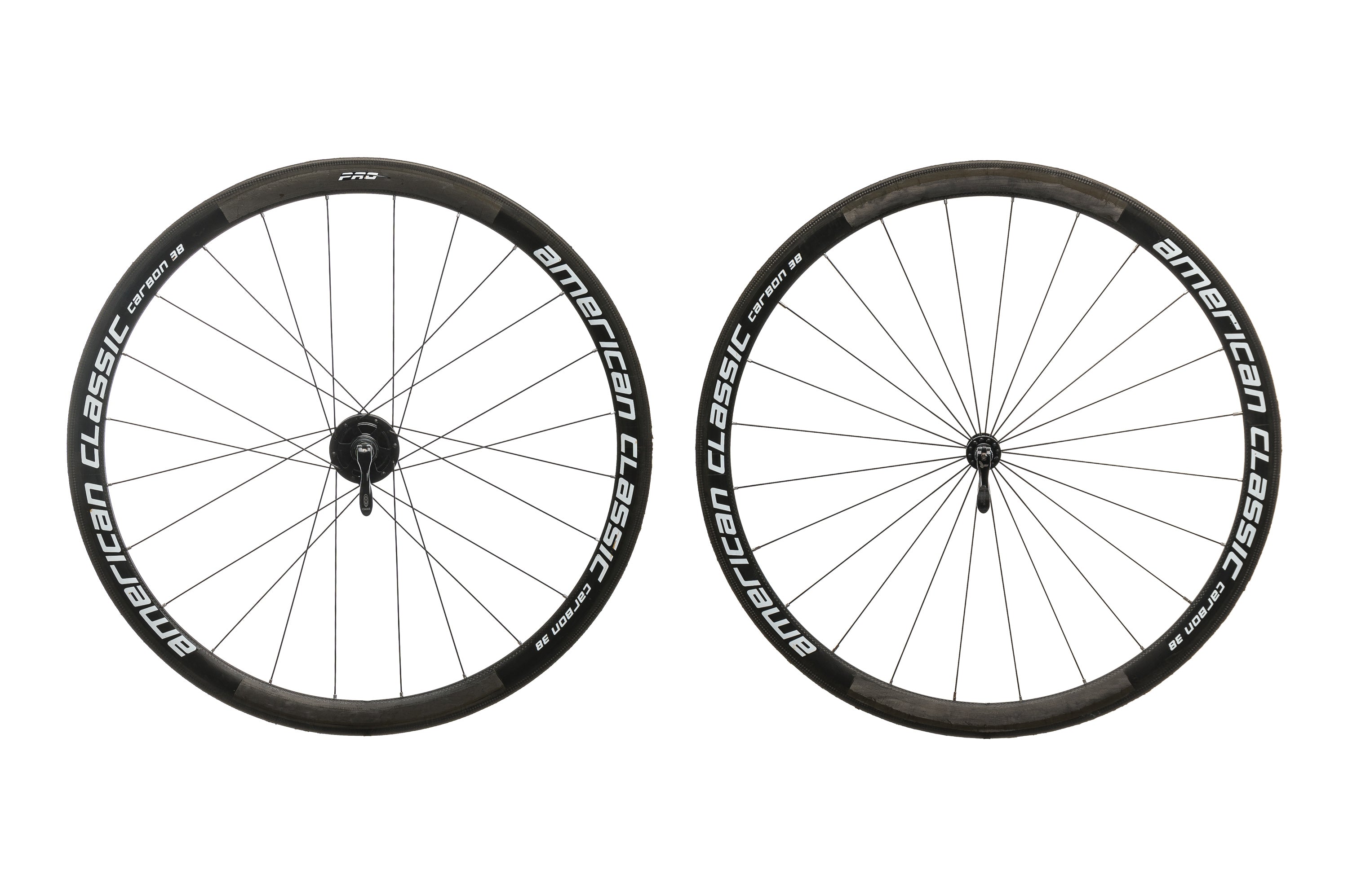 American Classic Carbon 38 Pro Carbon Tubular 700c Wheelset - Lightweight Aero Road Bike Wheels for Racing & Performance Cycling
