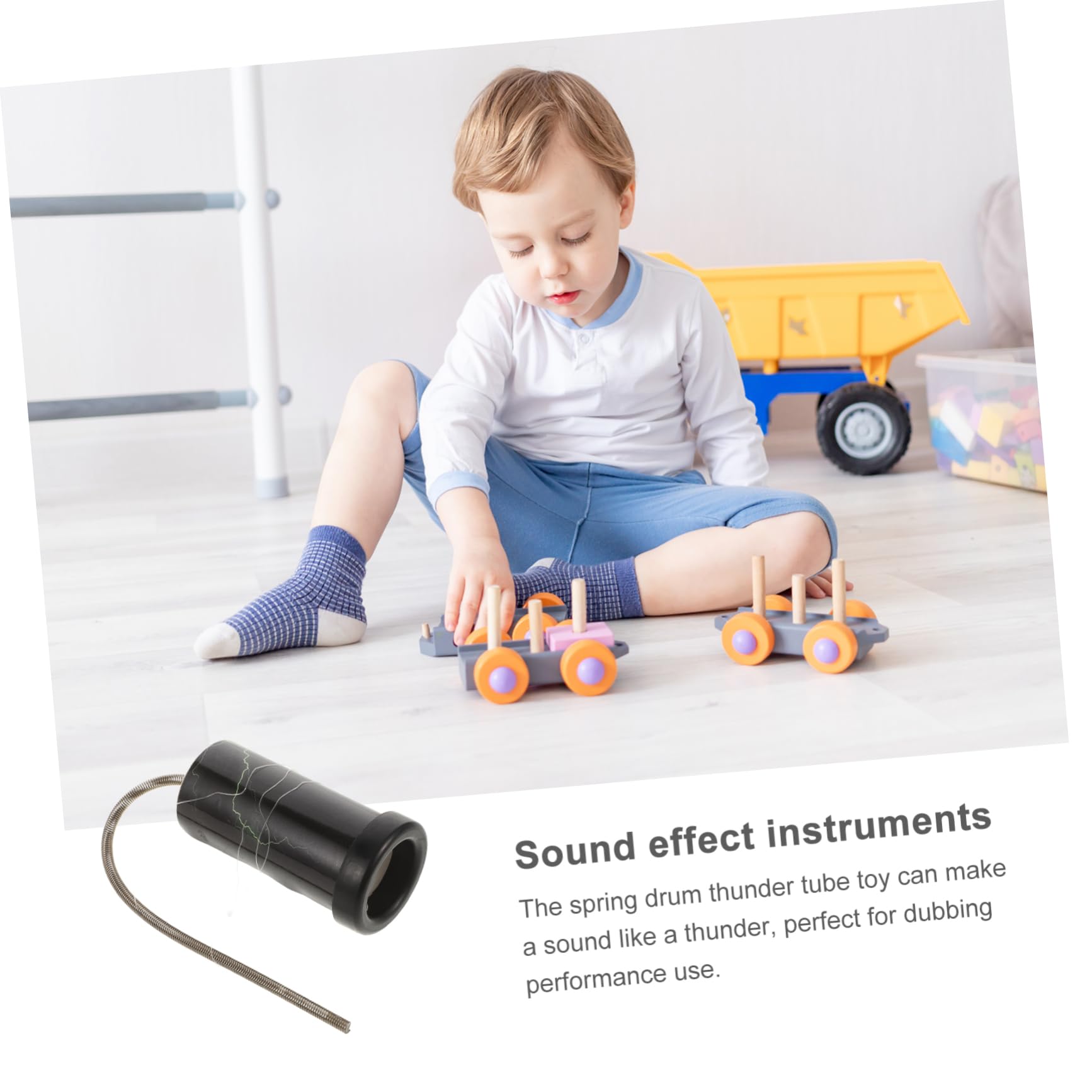 MOLUCKFU 3-Piece Thunder Drum Musical Toy Set - Kids Percussion Instrument with Noise Tubes - Perfect for Music Class, Birthday Parties & Sensory Play