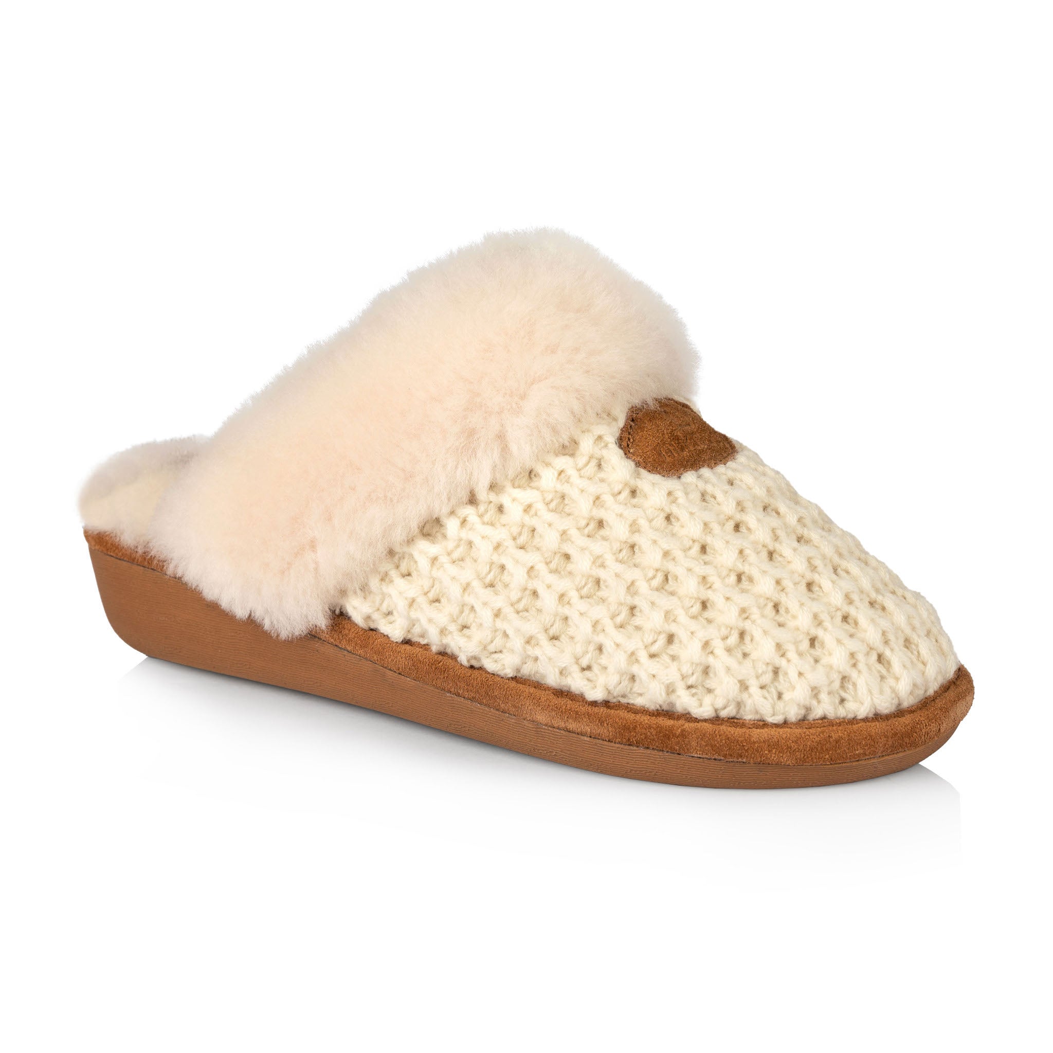 Cass Women's Comfortable Memory Foam House Slippers - Soft Plush Indoor/Outdoor Slides with Arch Support (Beige) - Perfect for Home, Lounge & Backyard Relaxation