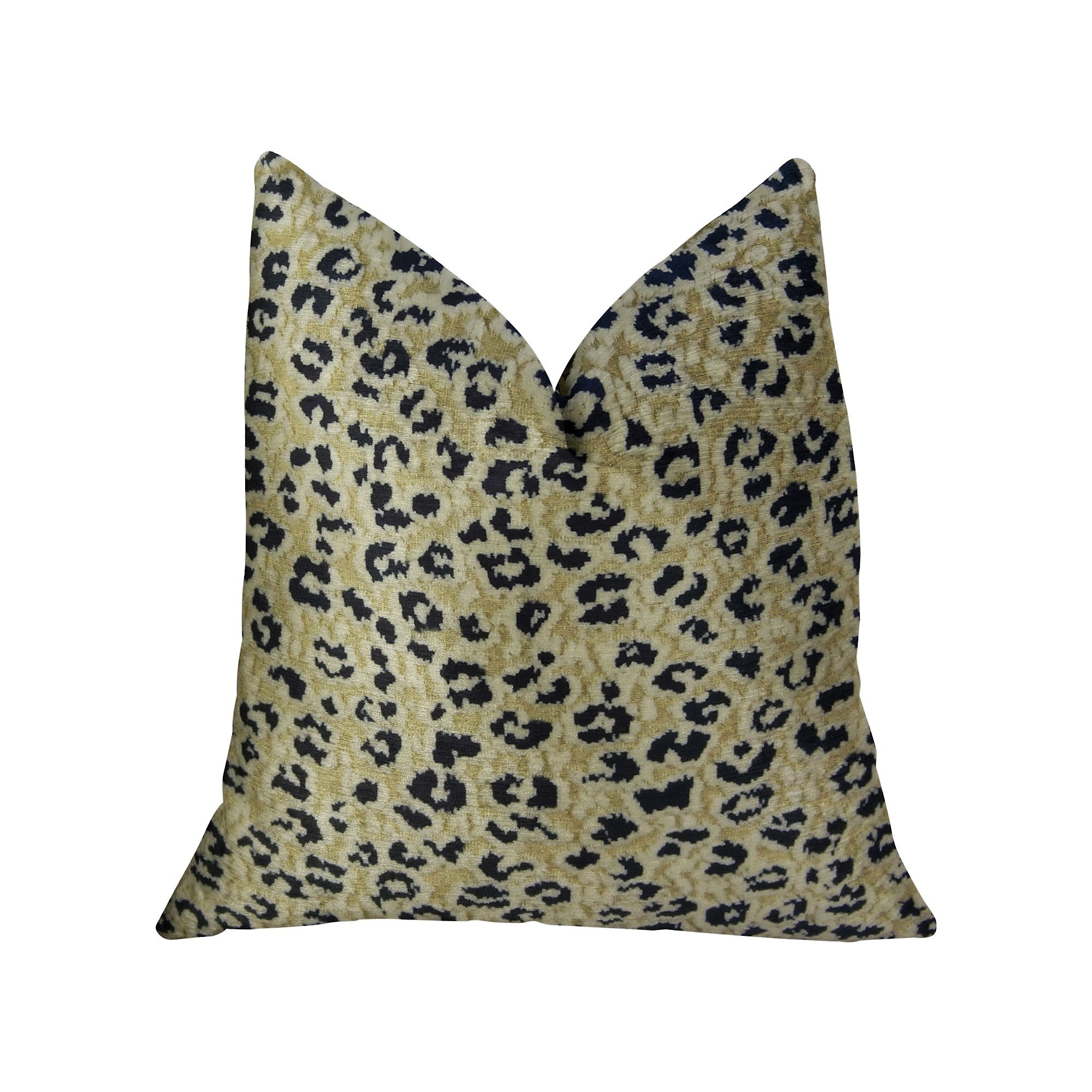Plutus Soft Cheetah Handmade Throw Pillow 16x16 Inches - Cream and Black Bohemian Decorative Cushion for Sofa, Bed, Living Room, Nursery Decor