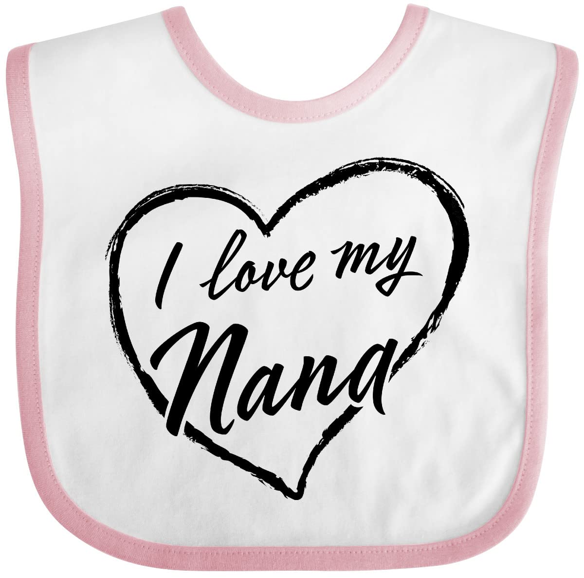 Inktastic I Love My Nana Black Chalk Heart Baby Bib - Cute & Soft Cotton Feeding Bib for Grandparents Day, Baby Showers & Special Family Moments