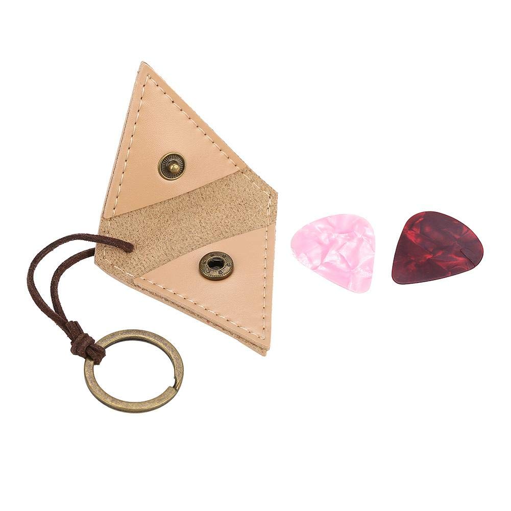 Premium Guitar Picks Set - 2 Pcs with PU Leather Pick Holder & Keychain | Durable Plectrums for Acoustic/Electric Guitar | Perfect Gift for Musicians, Guitarists & Music Lovers | Practice, Performances & Travel Use