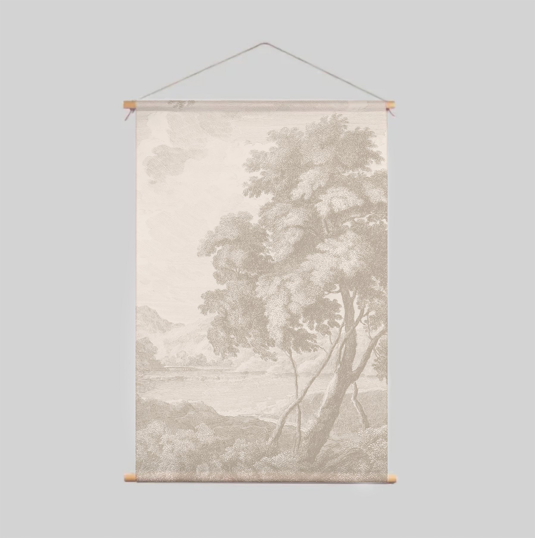 Engraved Beige Textile Poster - Elegant Home & Office Wall Decor for Living Room, Bedroom, or Studio