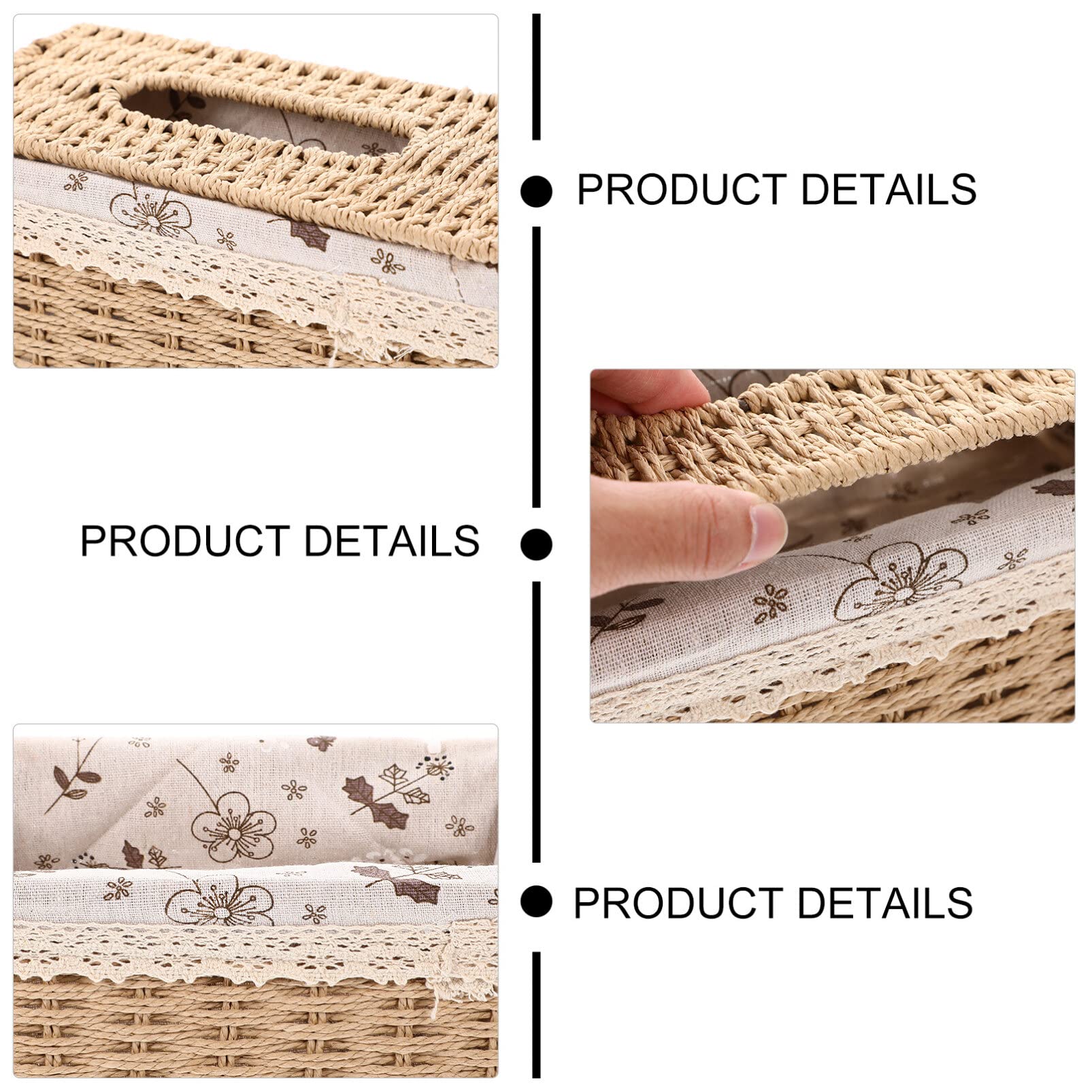 BESPORTBLE Rattan Storage Box - Eco-Friendly Paper Office Organizer for Files, Documents, and Stationery | Perfect for Home Office, Desk Organization, and Gift Packaging