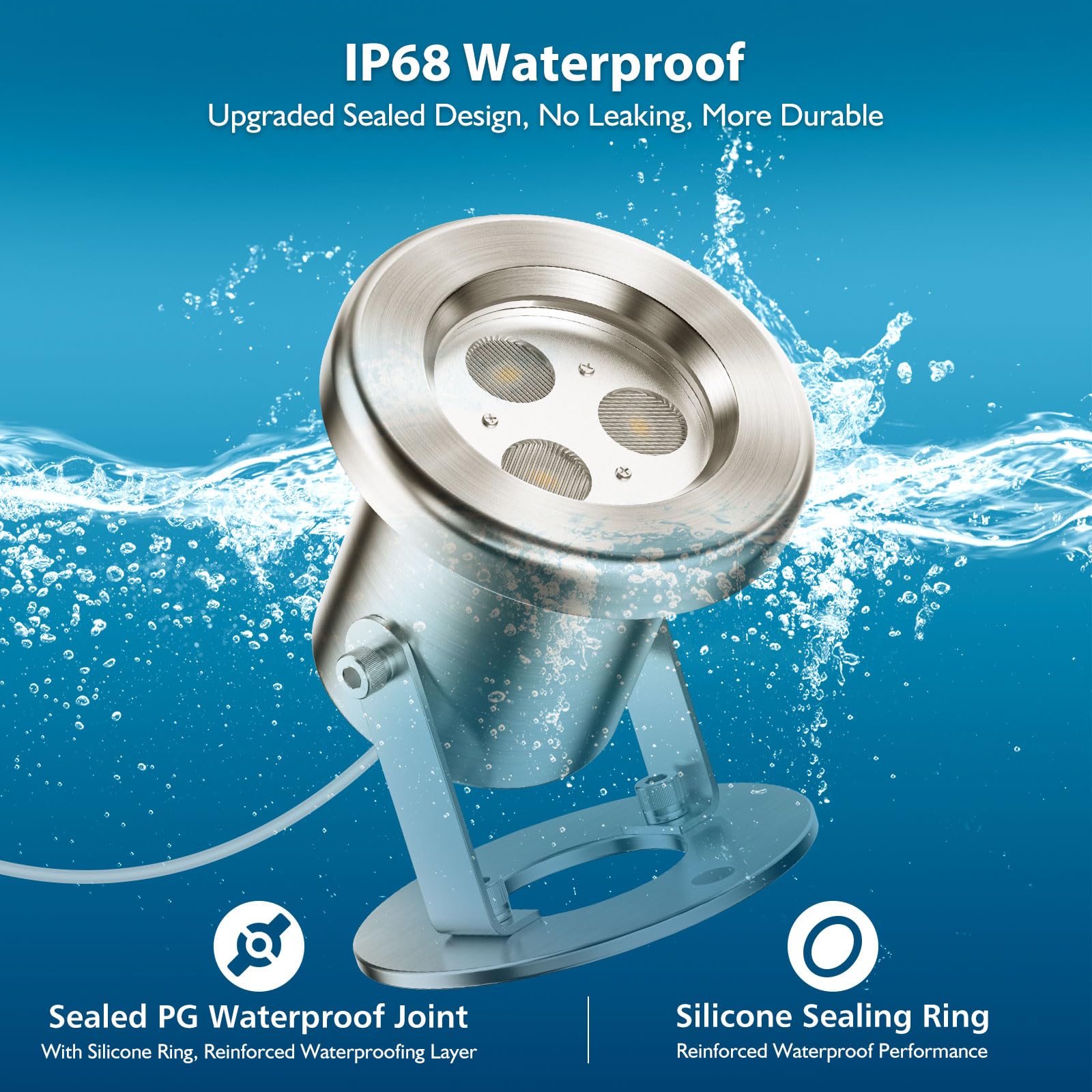 12W RGB LED Pond Lights with APP Control - Dimmable IP68 Waterproof Stainless Steel Underwater Lights for Fountain, Pool & Garden (2x6W, 26ft Cord, 12V Transformer Timer Included) - Perfect for Landscape Lighting, Water Features & Outdoor Decor