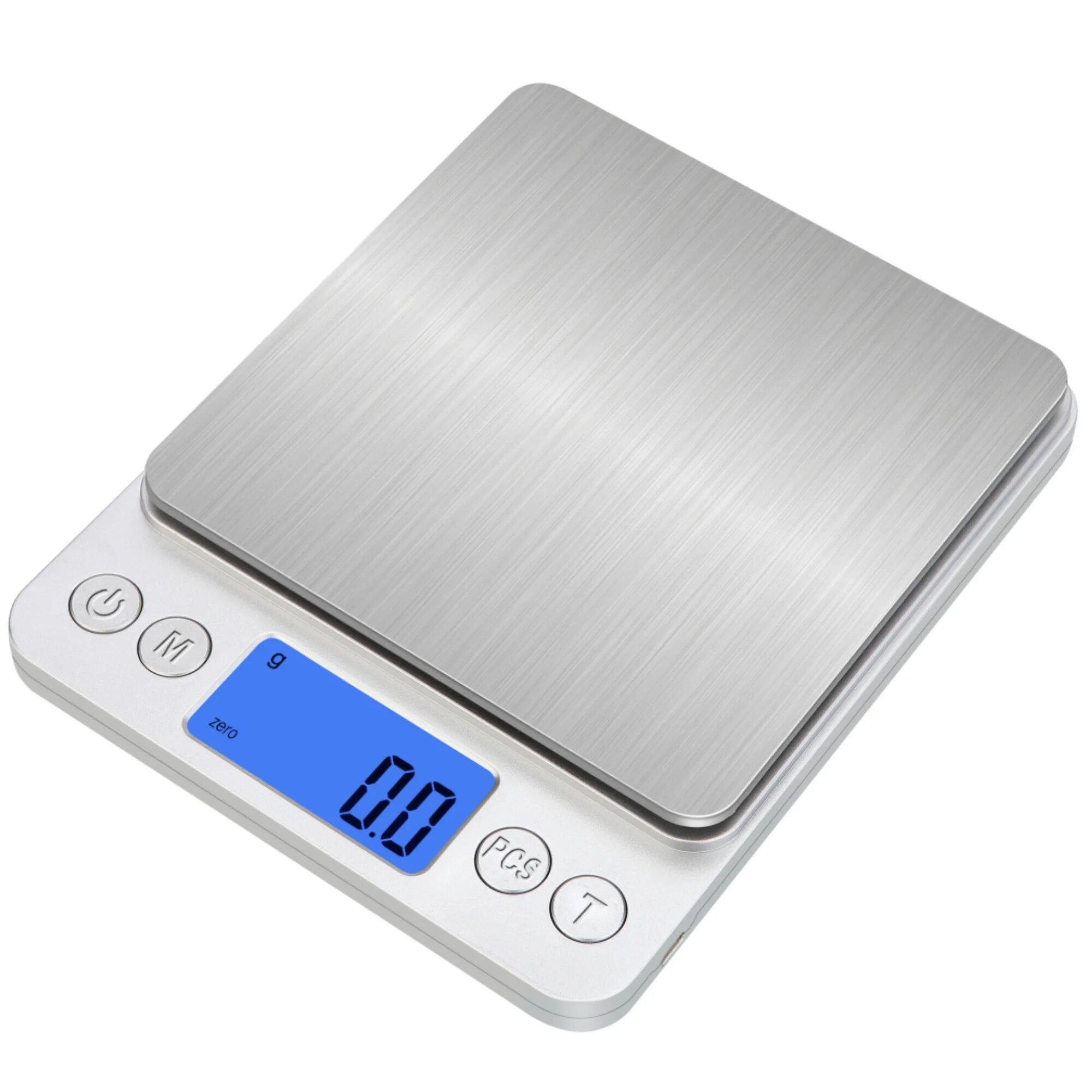 ANYCO Anygleam Rechargeable Stainless Steel Digital Kitchen Scale - 10kg/22lb Capacity, Precise Weight Measurement for Cooking, Baking, and Portion Control - Silver (Ideal for Home & Professional Use)