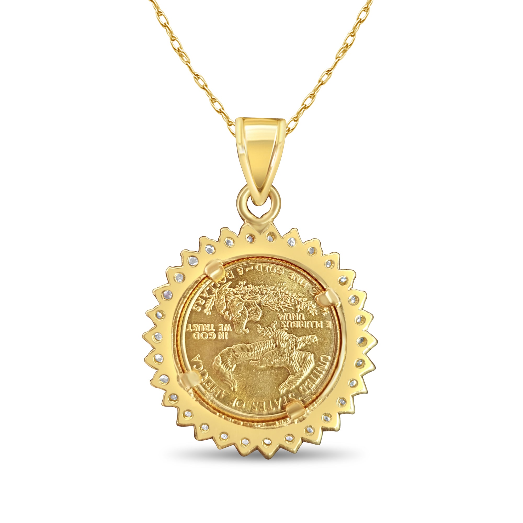 1/10OZ Fine Gold Lady Liberty Medallion with Diamond Halo - Perfect for Collectors, Gifts & Jewelry Making