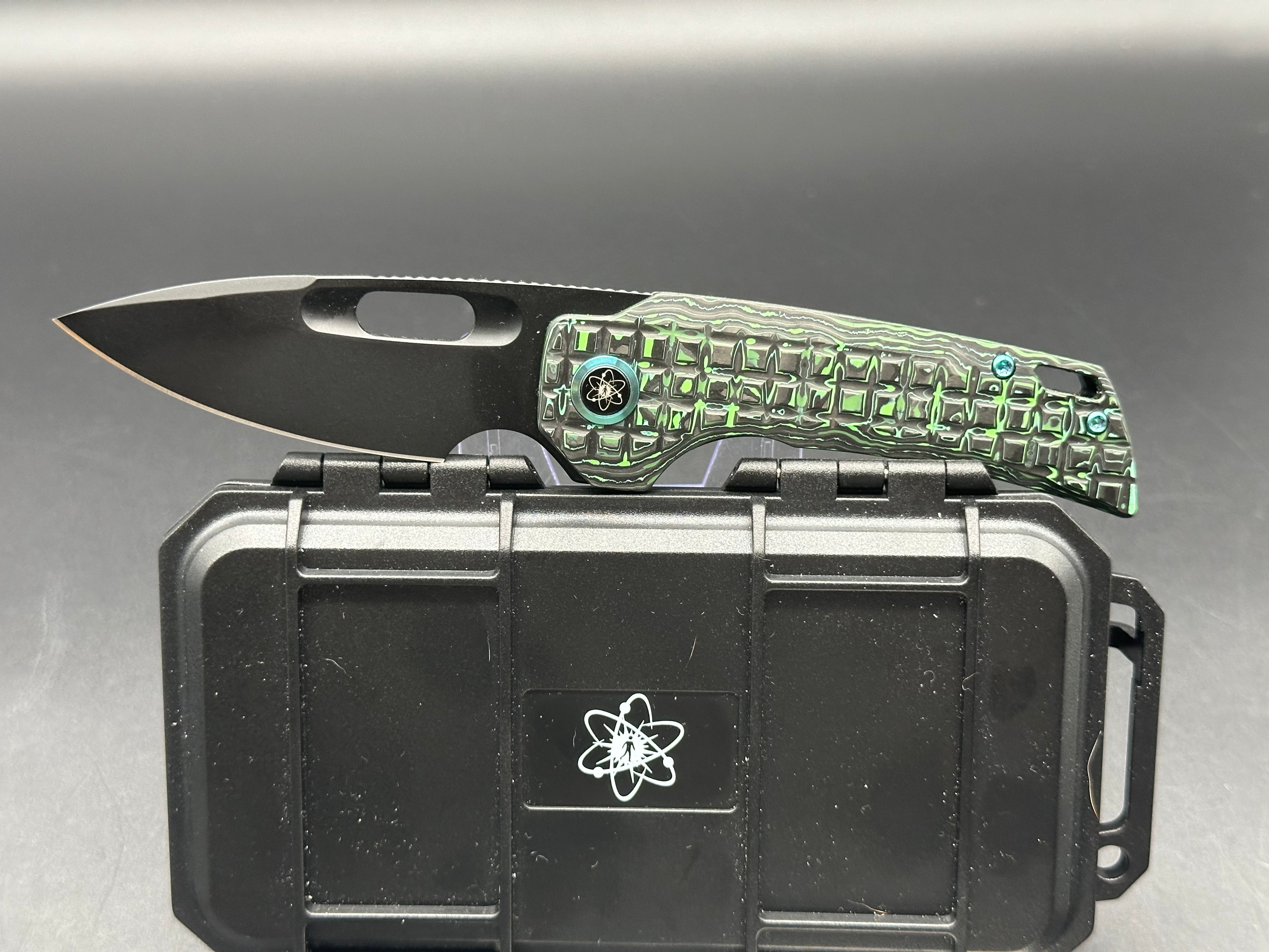 EMP EDC Nymble 3.1 Pocket Knife - Elmax Blade with Titanium Frag Handle & Green Camo Carbon Fiber | Everyday Carry, Outdoor Survival, Camping, Hunting Gear