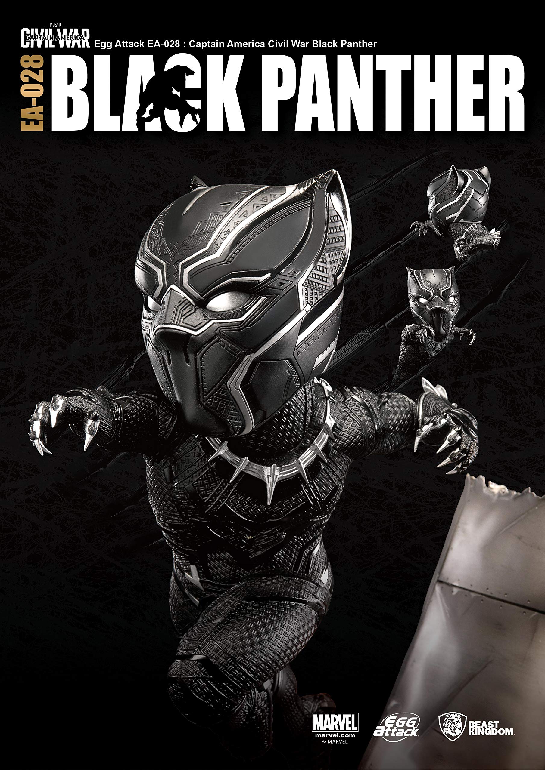 Beast Kingdom Captain America Civil War: EA-028 Black Panther Action Figure - Premium Collectible for Marvel Fans & Display | Perfect for Home Decor, Office Display, and Gifts