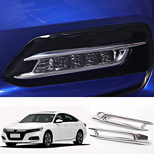 2018-2019 Honda Accord ABS Chrome Front Fog Light Cover Trim - 2PCS Exterior Car Styling Accessories for Enhanced Style & Protection (Perfect for Night Driving & Custom Car Mods)
