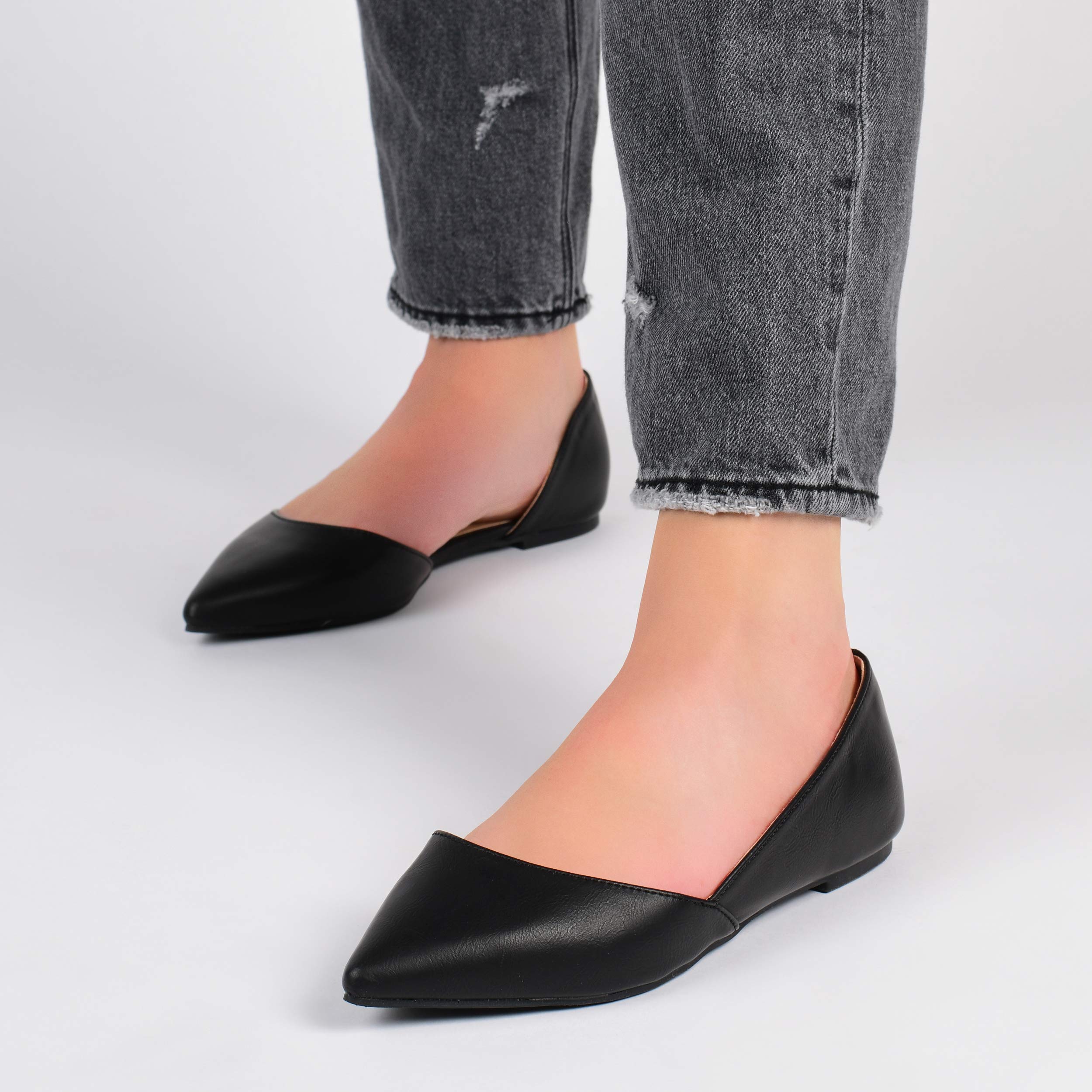 Journee Women's Cortni Comfortable Ballet Flats - Stylish & Lightweight for Work, Travel & Everyday Wear