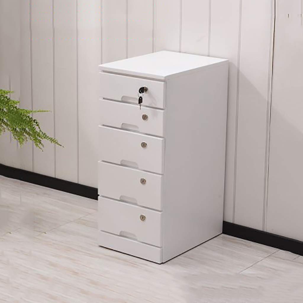 Multifunctional Office File Cabinet with Locking Drawers - 30cm Wide Solid Wood Storage Box for Documents, Data & Bathroom Essentials - 2 Color Options for Home & Office Organization