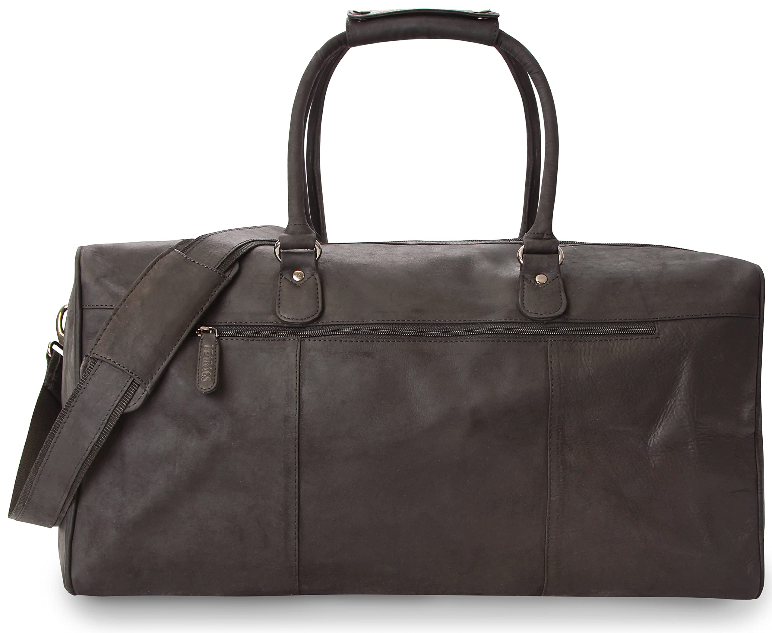 Leabags Genuine Leather Weekender Bag - 40L Premium Travel Duffle for Gym, Sports & Airplane | Stylish Carry-On Luggage for Women & Men | Perfect for Weekend Getaways, Business Trips & Workout Sessions