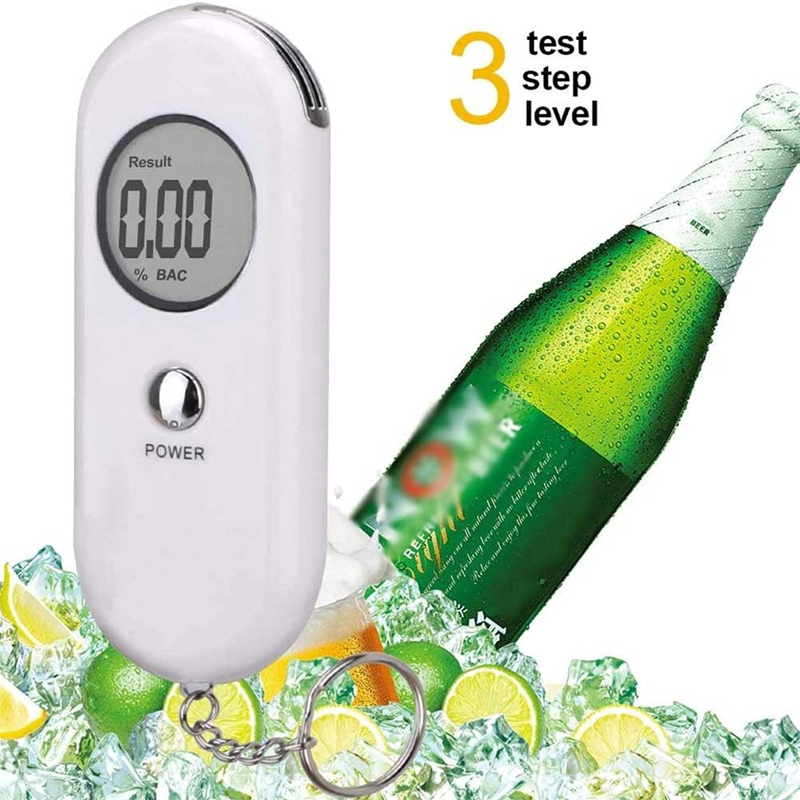 Portable Digital Breathalyzer Alcohol Tester with LCD Display - Accurate BAC Measurement for Personal & Professional Use - Ideal for Drivers, Workplace Safety, and Home Health Monitoring