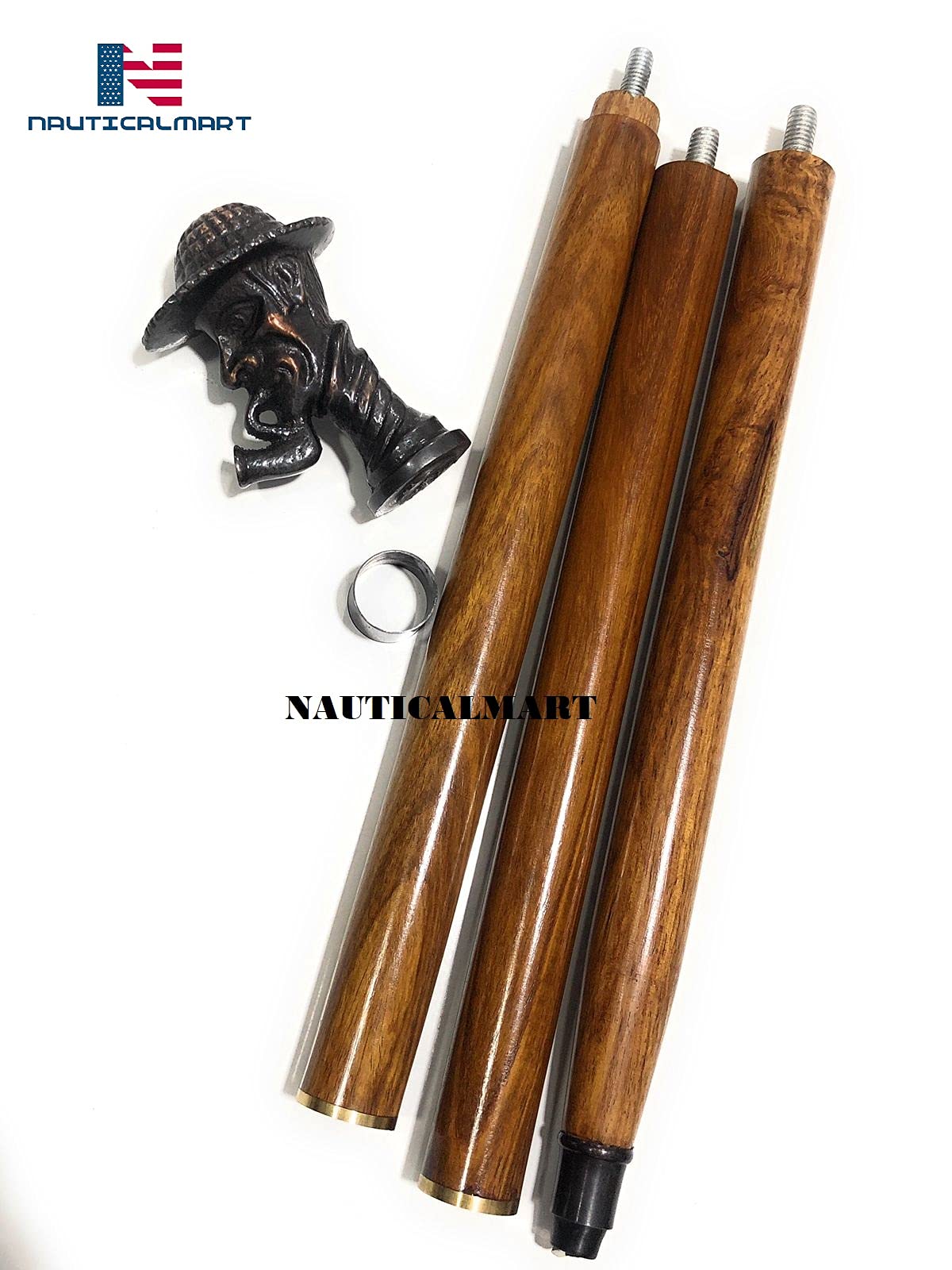 Handcrafted Engraved Sherlock Holmes Spy Steampunk Walking Cane - Premium Wooden Walking Stick for Men & Women - Perfect Gift for Collectors, Cosplay & Victorian Style Lovers - Ideal for Costume Parties, Theater Performances & Historical Reenactments