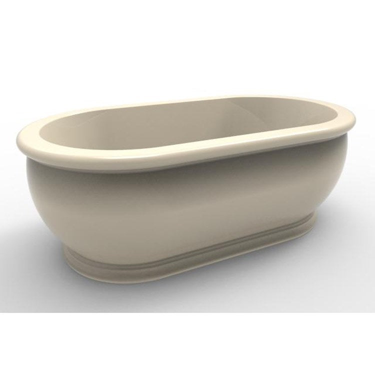 Modern Domingo Freestanding Acrylic Bathtub - 66 x 36 x 24 Inch Oval Biscuit Design | Luxury Bathroom Upgrade for Spa-Like Relaxation at Home