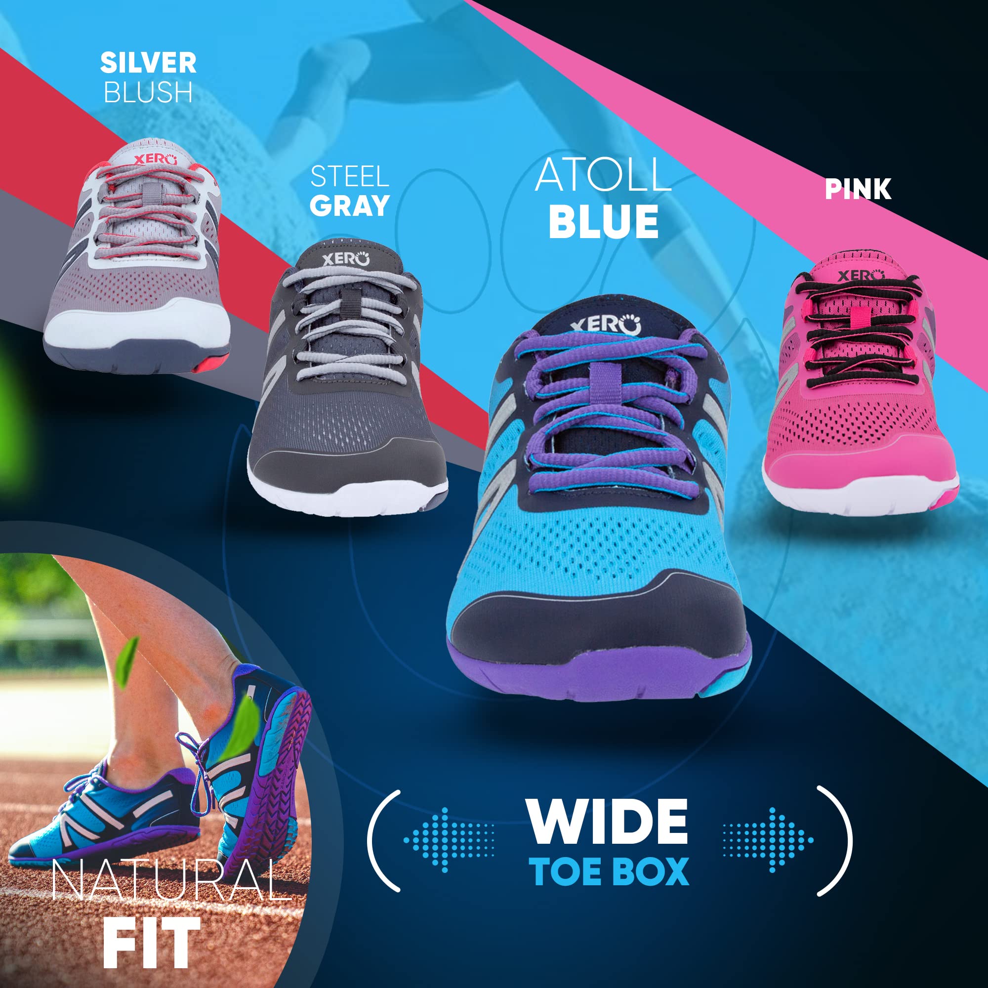 Xero Shoes Barefoot Running Shoes for Women - Minimalist, Zero Drop, Wide Toe Box Trail Running & Gym Workout Shoes | Lightweight & Flexible for Natural Movement | Perfect for Trail Running, Gym Training & Everyday Wear
