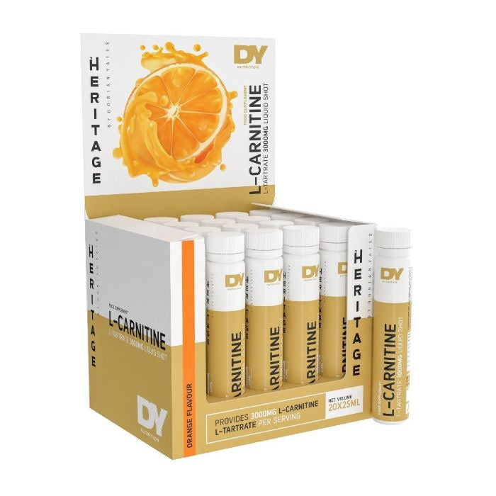 Dorian Yates Liquid L Carnitine 3000 - Peach Flavor, 20 x 25ml Bottles | Fast-Acting Energy & Fat Burner Supplement for Workout, Weight Loss & Fitness