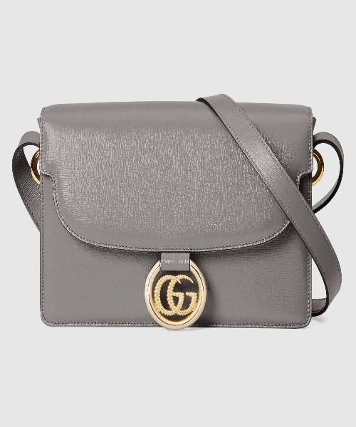 Gucci Small Leather Shoulder Bag for Women - Dusty Grey Crossbody Purse | Fashionable Designer Handbag for Daily Use, Work & Evening Out