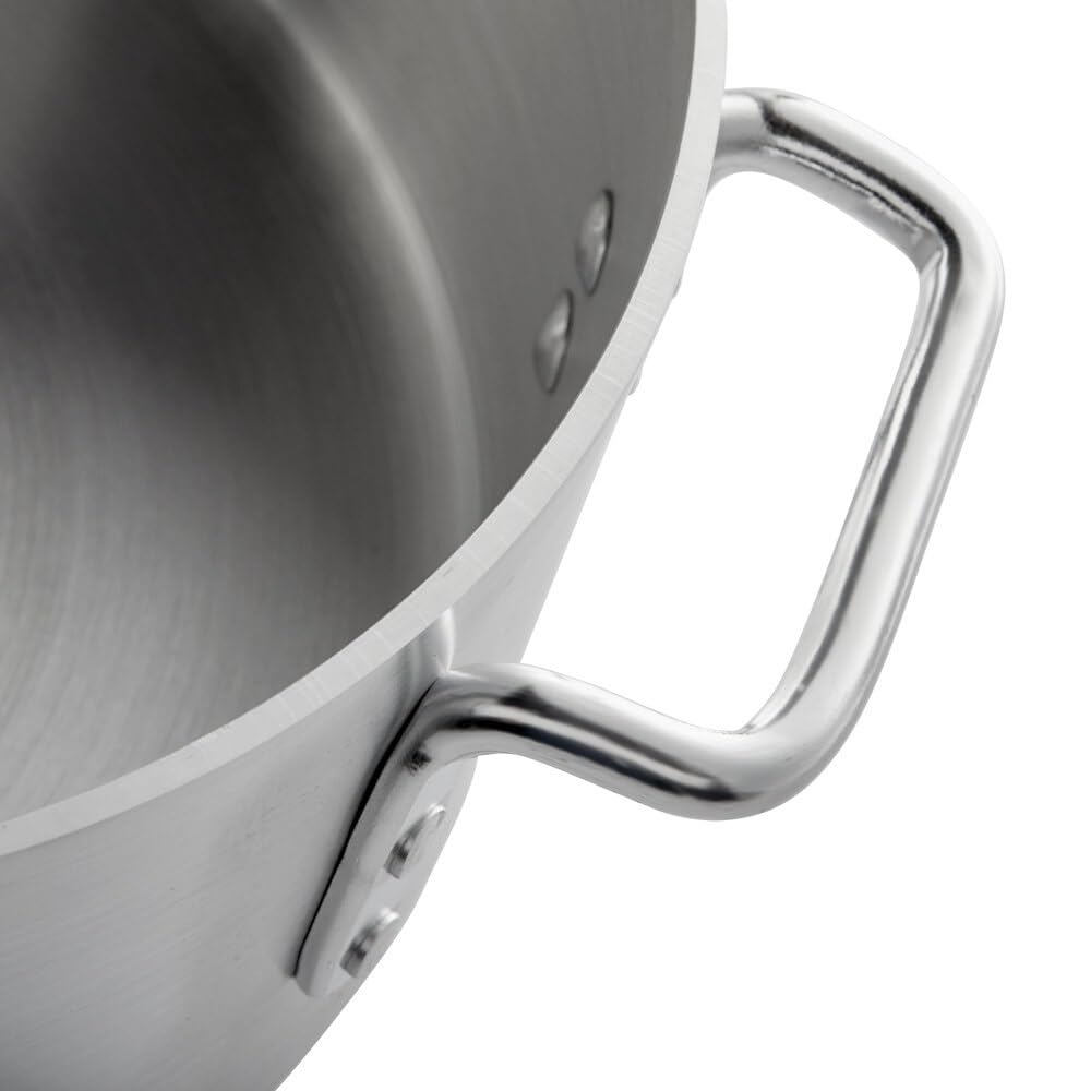 Soro Essentials 24 Quart Aluminum Brazier with Riveted Handles - 4mm Thick Medium Weight Cookware Pot for Roasting, Sautéing, Searing & Frying - Perfect for Home Kitchen & Restaurant Use (Outdoor Cooking, Camping, BBQ)