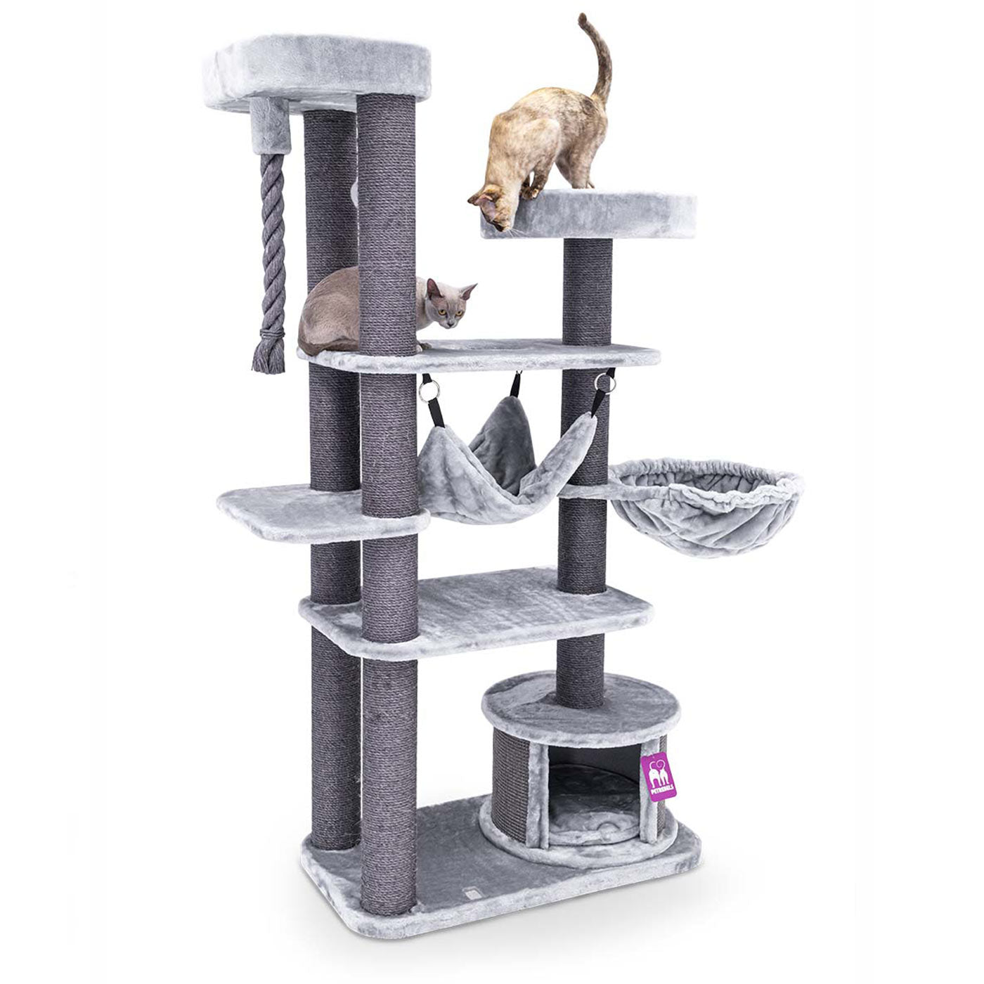 Lucky Rebels Scenic View 175cm Cat Tree - Large Multi-Level Cat Condo with Scratching Posts & Perches - Perfect for Indoor Cats to Play, Climb & Relax