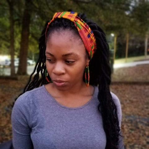Authentic Kente African Print Headband DP3227HB4 - Stylish Hair Accessory for Women, Cultural Fashion Statement for Parties & Events